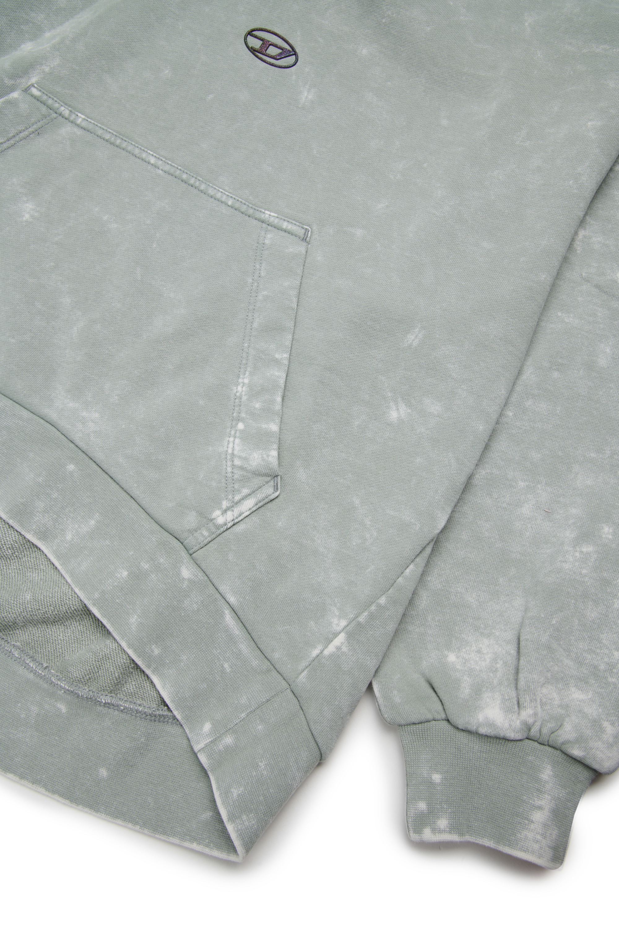 Diesel - SALIA, Damen Hoodie aus Baumwolle mit Washed-Effekt in Silber - 4