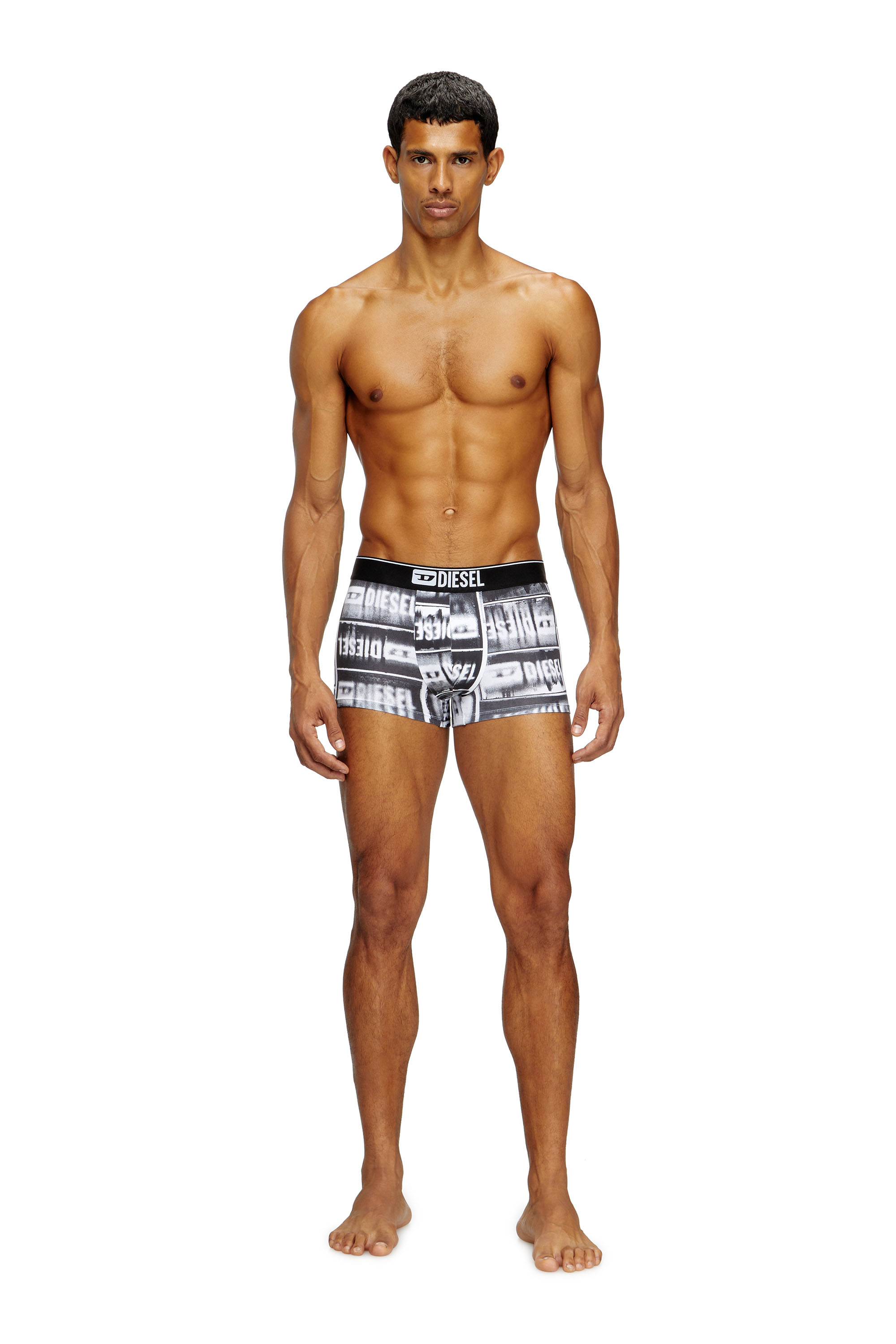 Diesel - DAMIEN-D-BOX, Herren Retropants mit verblasstem Logo-Print in Schwarz - 1