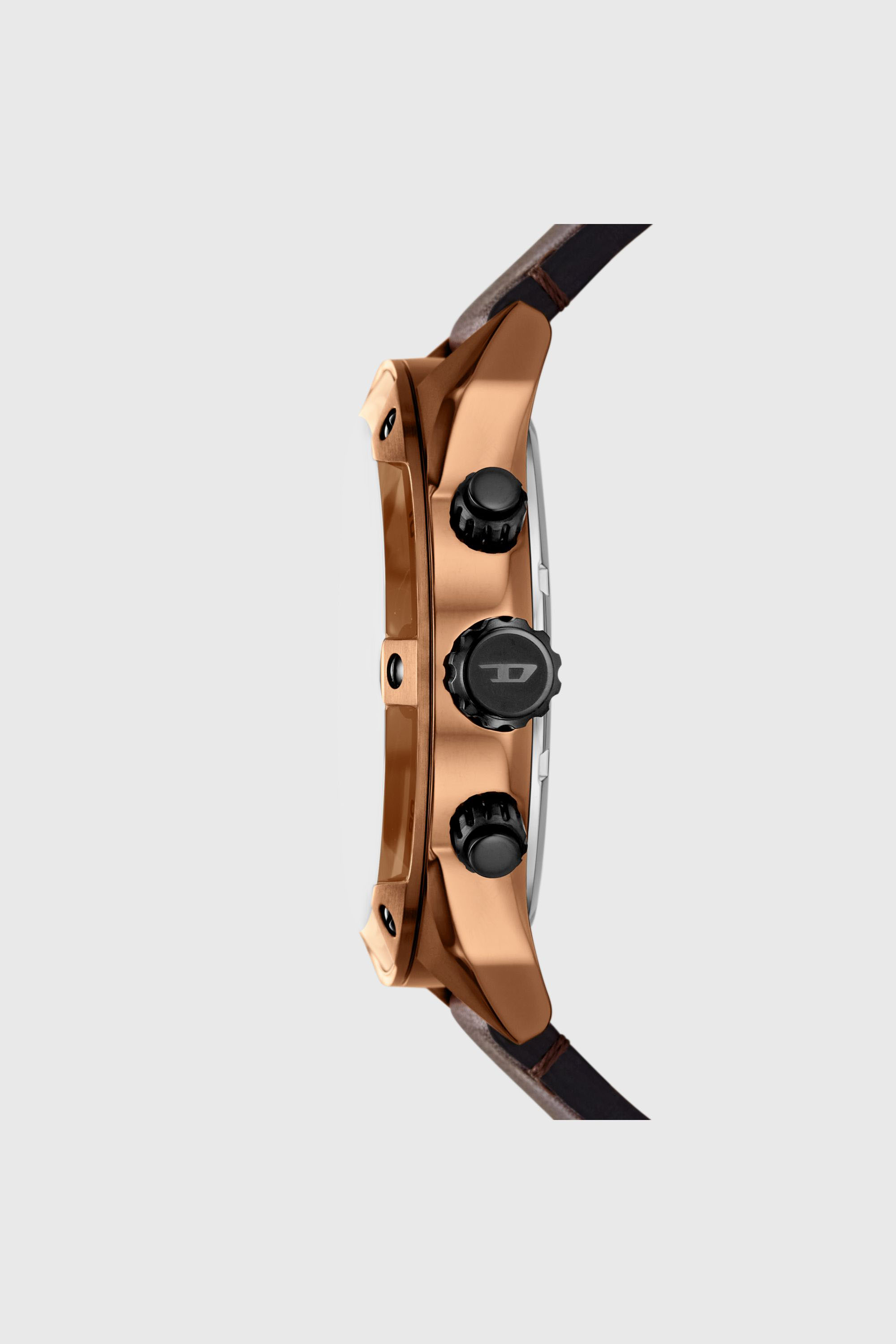 Diesel - DZ4698 WATCH, Herren Spiked braune Lederuhr in Braun - 3