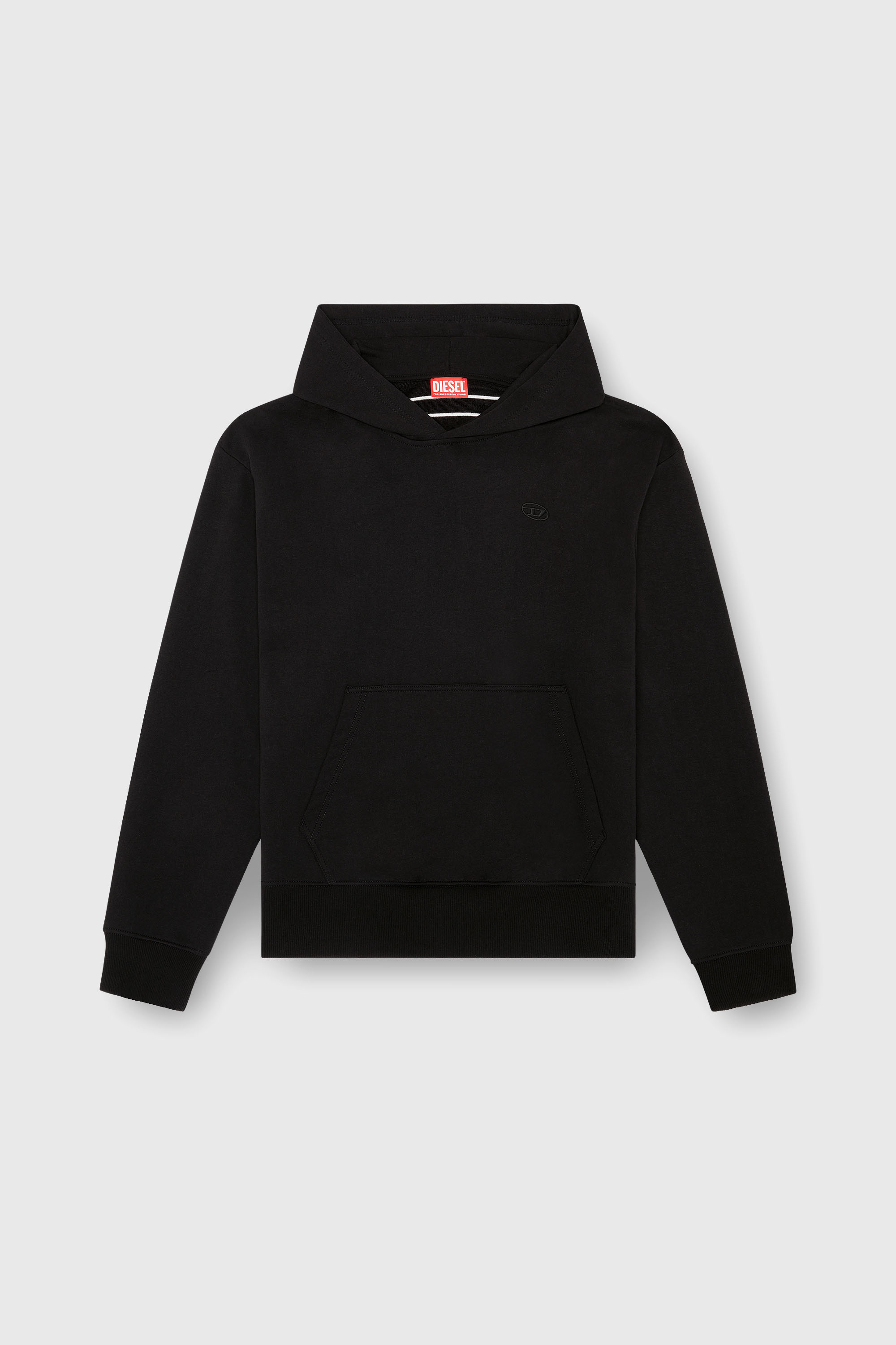 Diesel - S-MACS-HOOD-MEGOVAL-D, Herren Hoodie mit Logo-Stickerei in Schwarz - 2