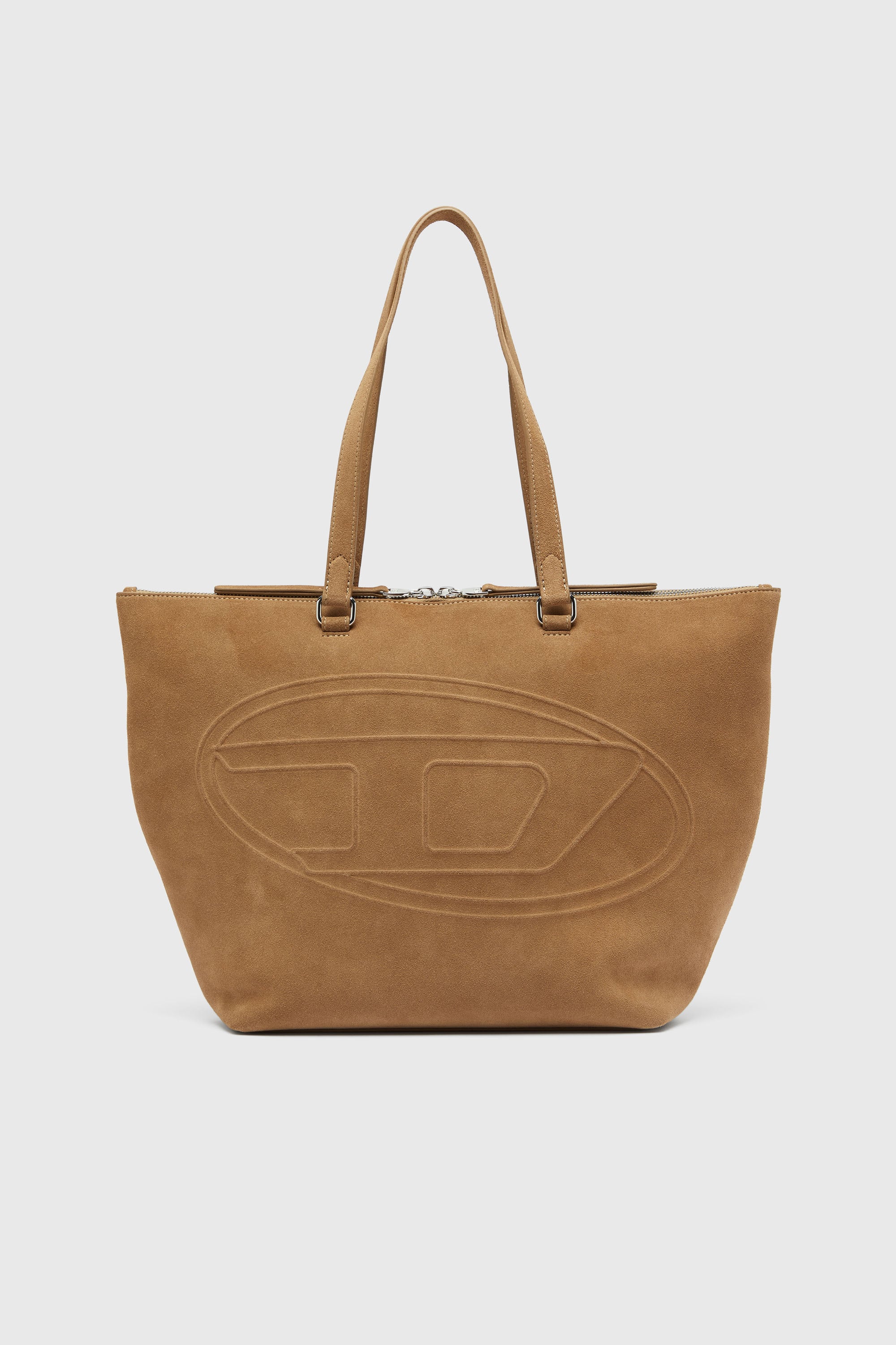 Diesel - 1DR DOME TOTE E/W, Unisex 1DR Dome-Suede Tote mit Oval D Logo in Camel - 1