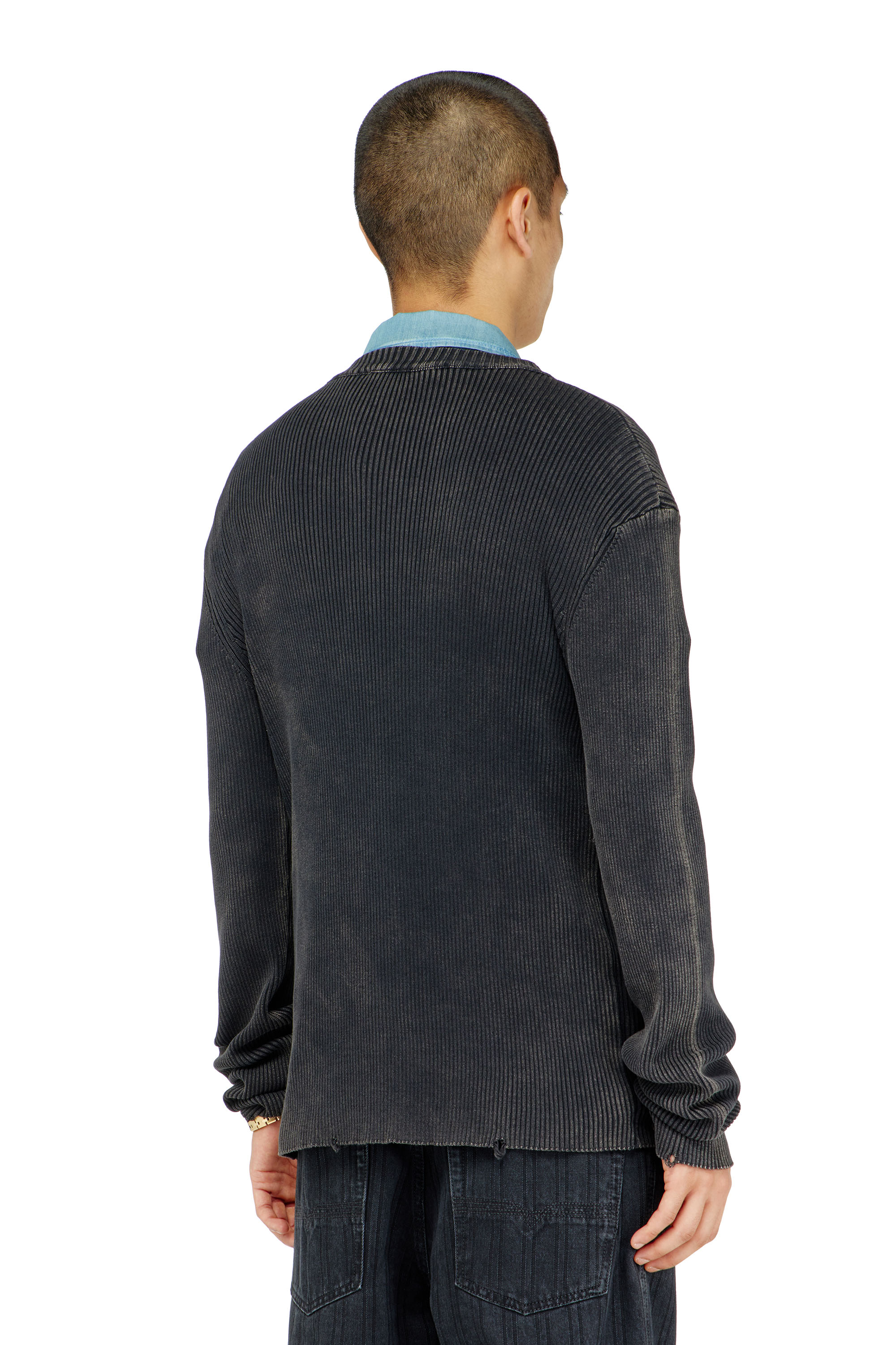 Diesel - K-DARIN-D, Herren Vielgetragener Pullover mit Cutout-Logo in Schwarz - 4