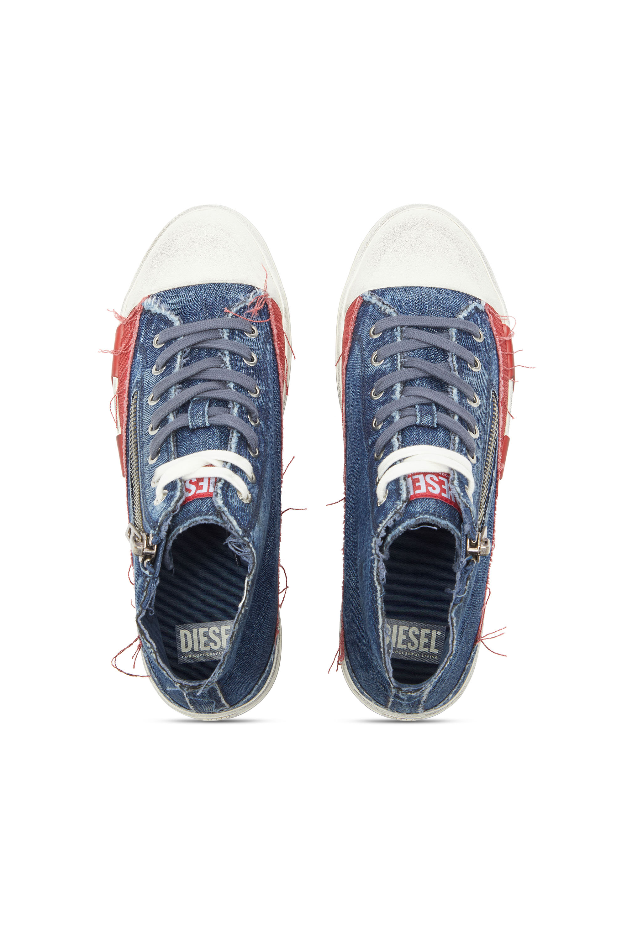 Diesel - S-D-VERSE ZIP MID II, Herren S-D-Verse - Denim-Sneaker mit D-Logo in Mittelblau - 4