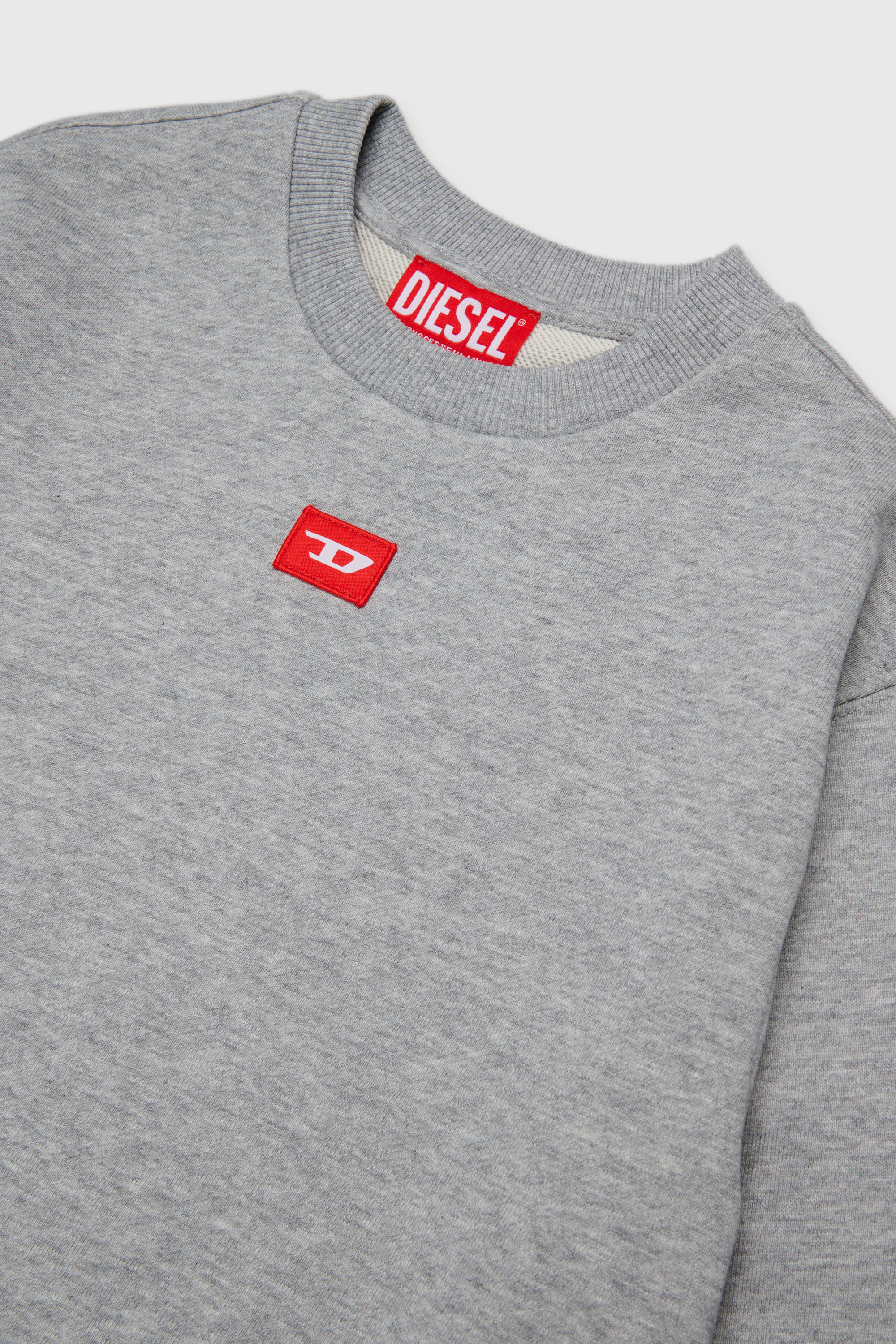Diesel - SXGIN OVER, Unisex Sweatshirt mit kleinem Logo-Aufn&auml;her in Grau - 3