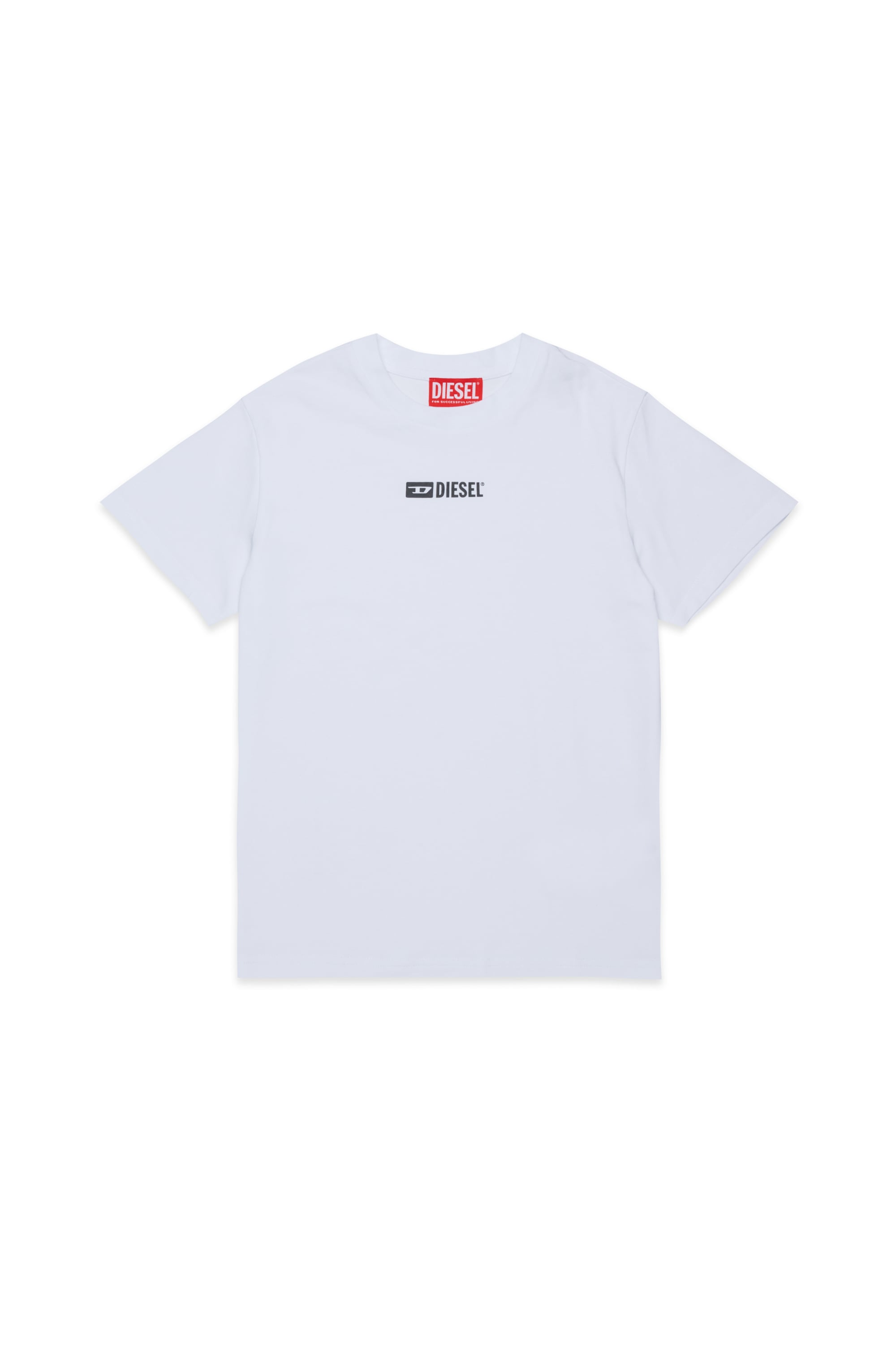 Diesel - UTTER, Herren T-Shirt aus stretch cotton mit Logo-Print in Wei&szlig; - 1