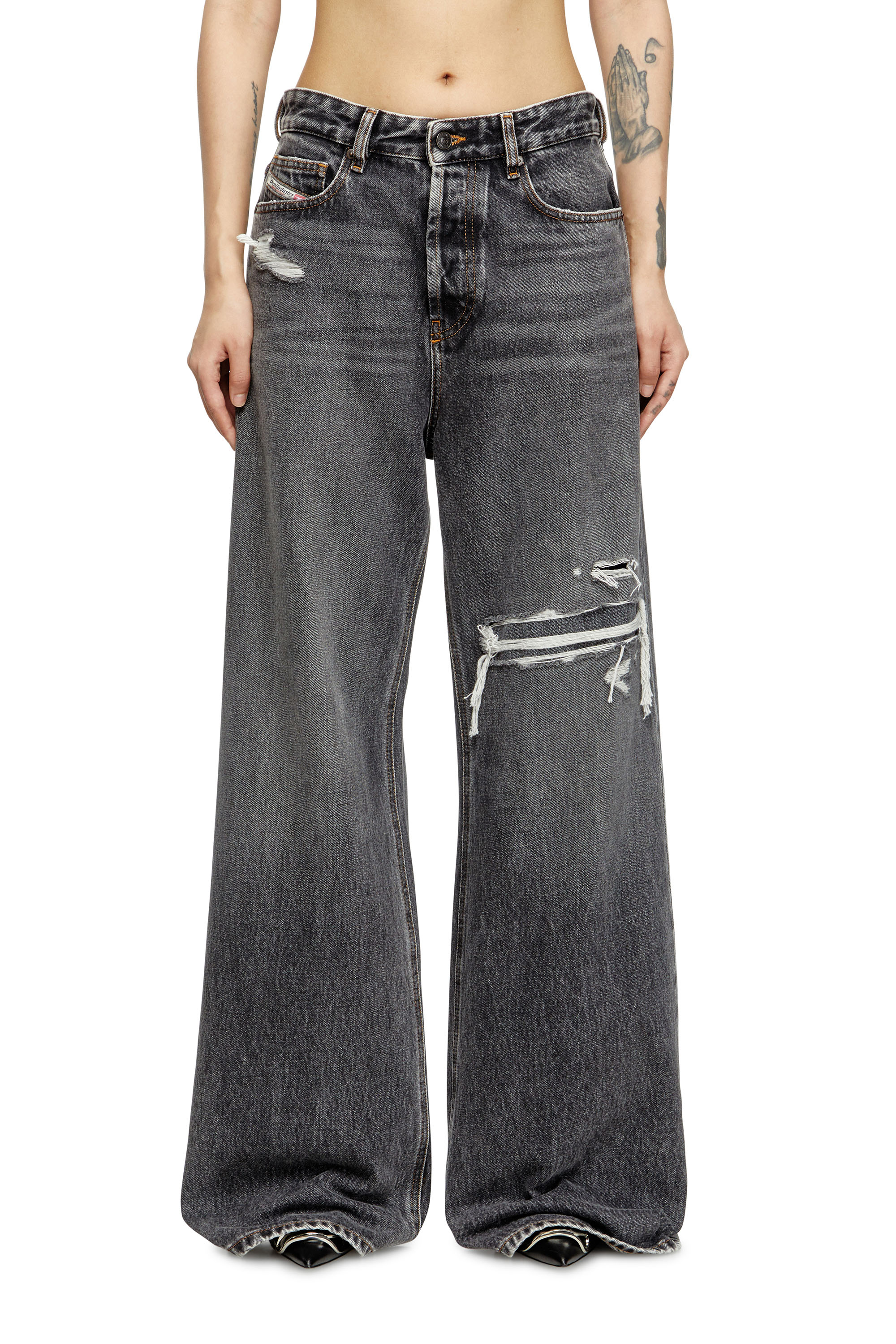 Diesel - Damen Relaxed Jeans 1996 D-Sire 007F6, Schwarz/Dunkelgrau - 2
