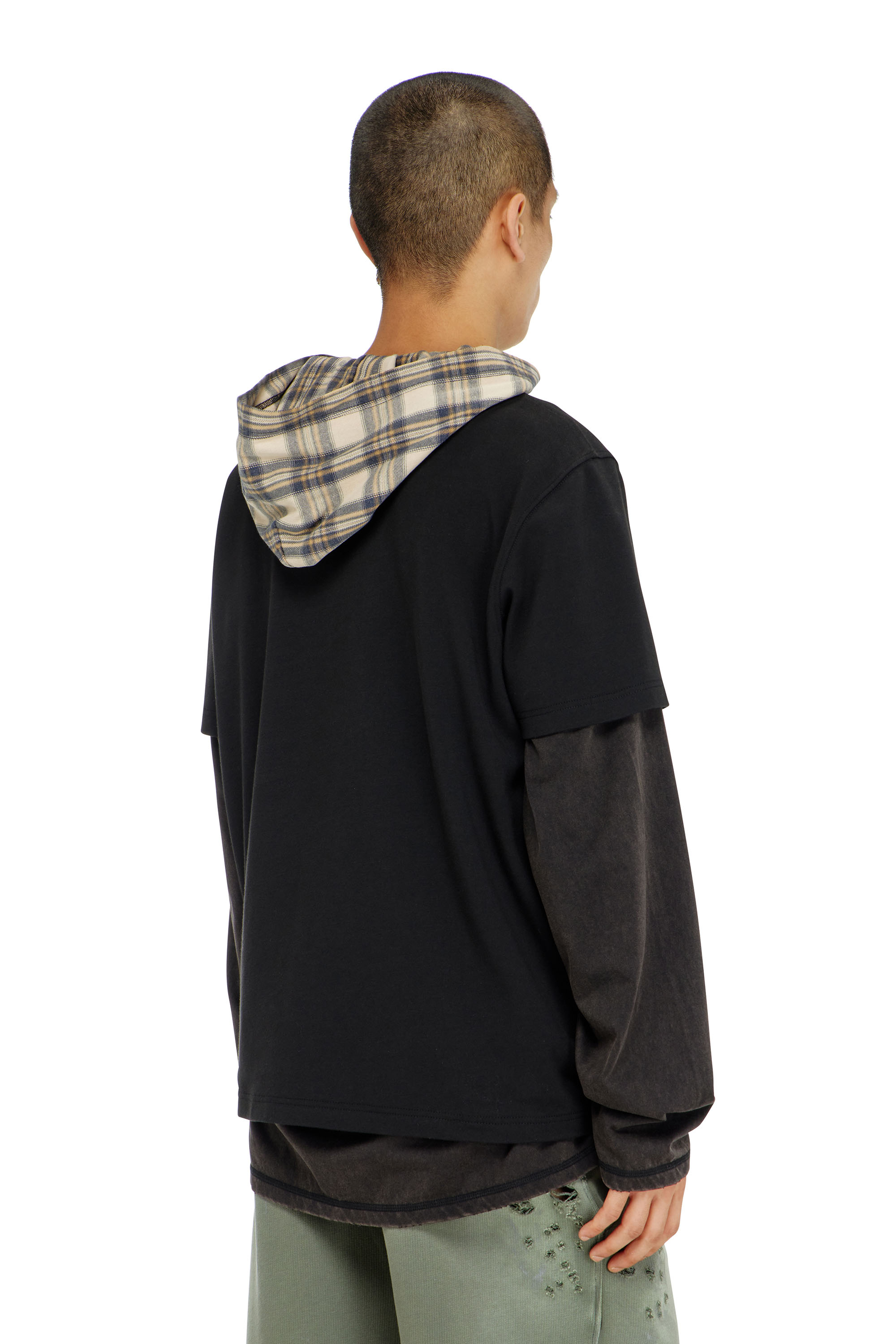 Diesel - T-ADJUST-AA2, Herren T-Shirt aus Baumwoll-Interlock mit Logo-Stickerei in Schwarz - 4