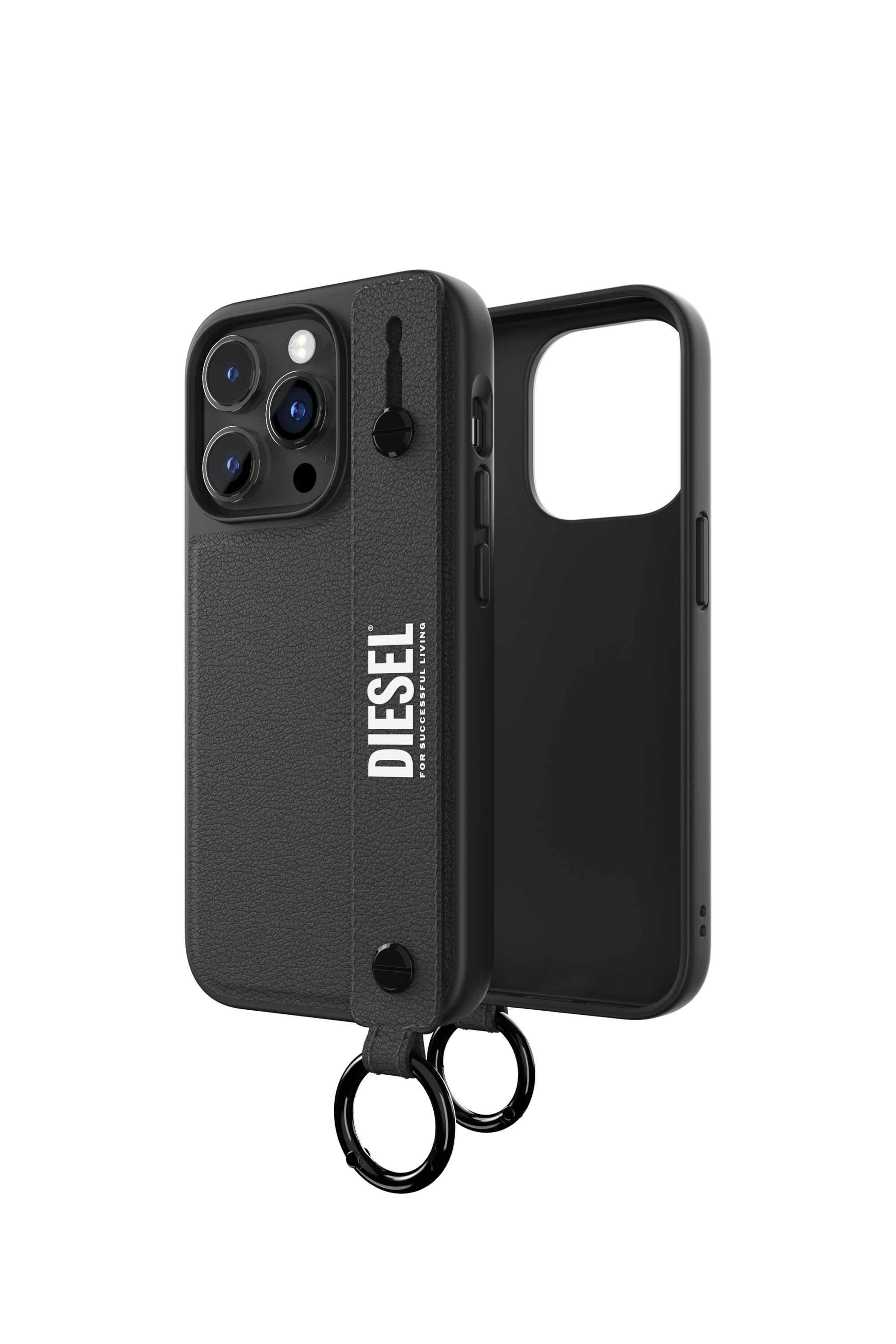 Diesel - 50284 MOULDED CASE, Unisex Handstrap Case for iPhone 14 Pro in Schwarz - 1