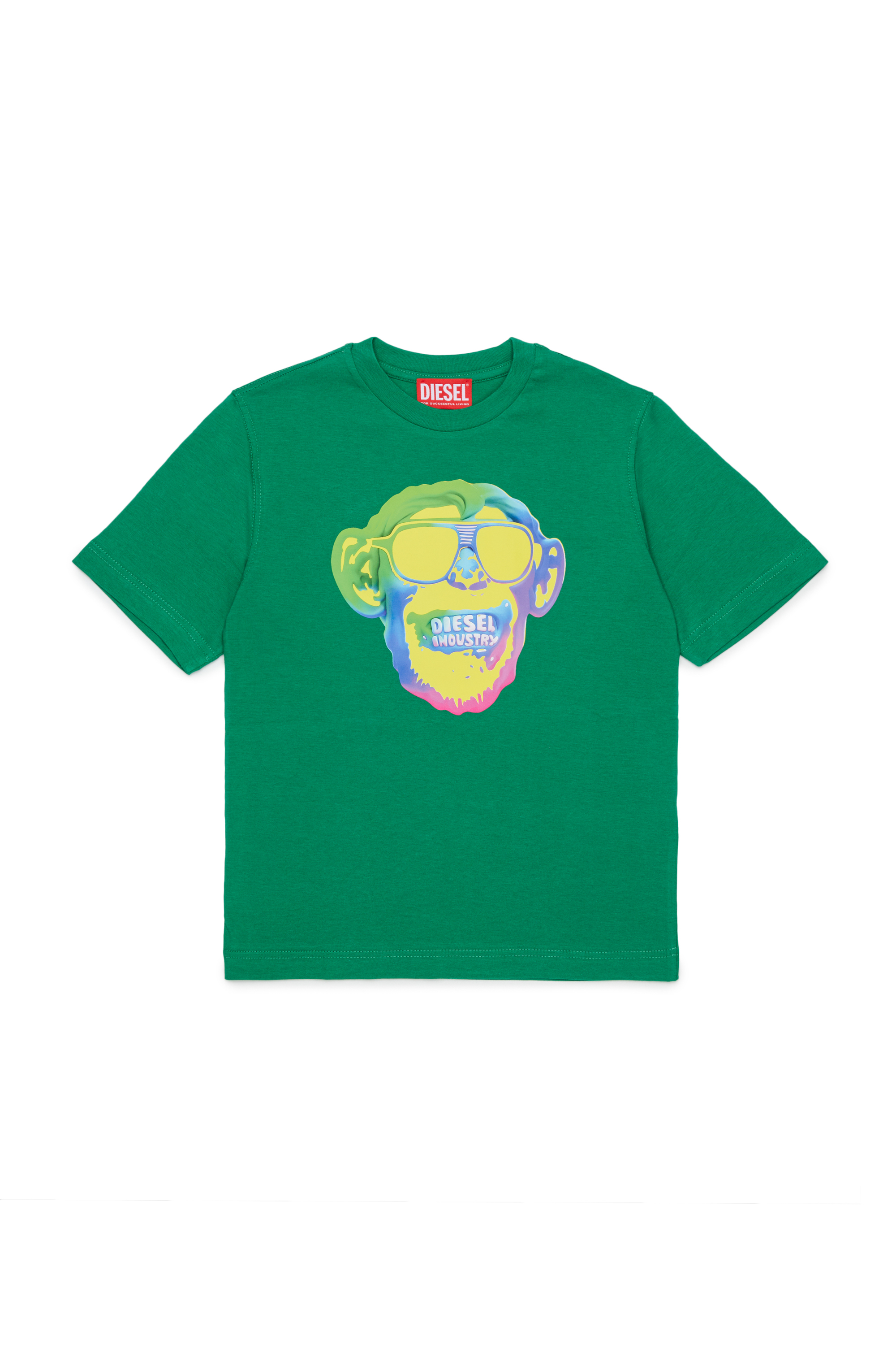 Diesel - TMONKEY OVER, Herren T-Shirt mit Affen-Print in Gr&uuml;n - 1