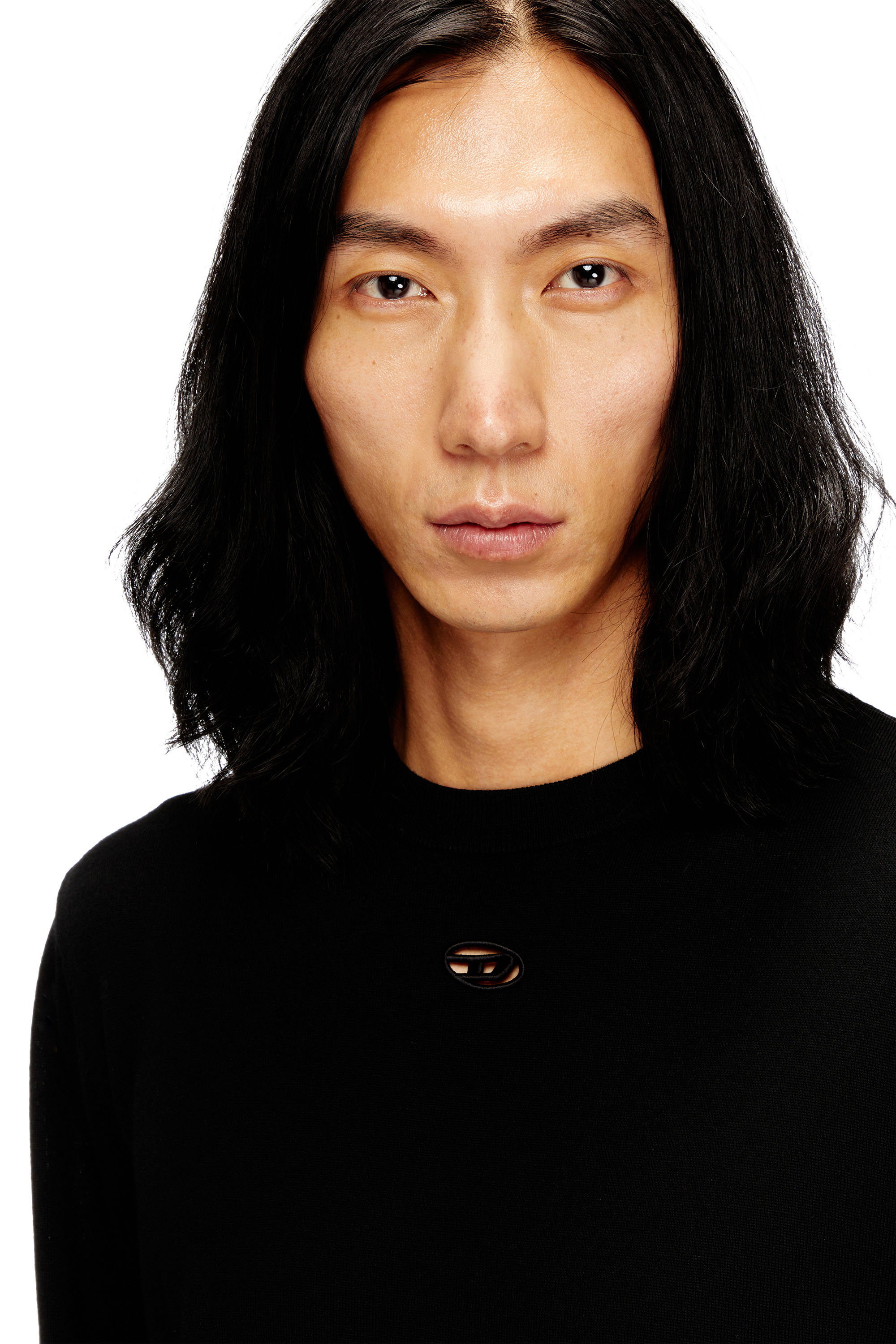 Diesel - K-VALIAM, Herren Pullover aus Wolle mit Cut-out-Logo in Schwarz - 5