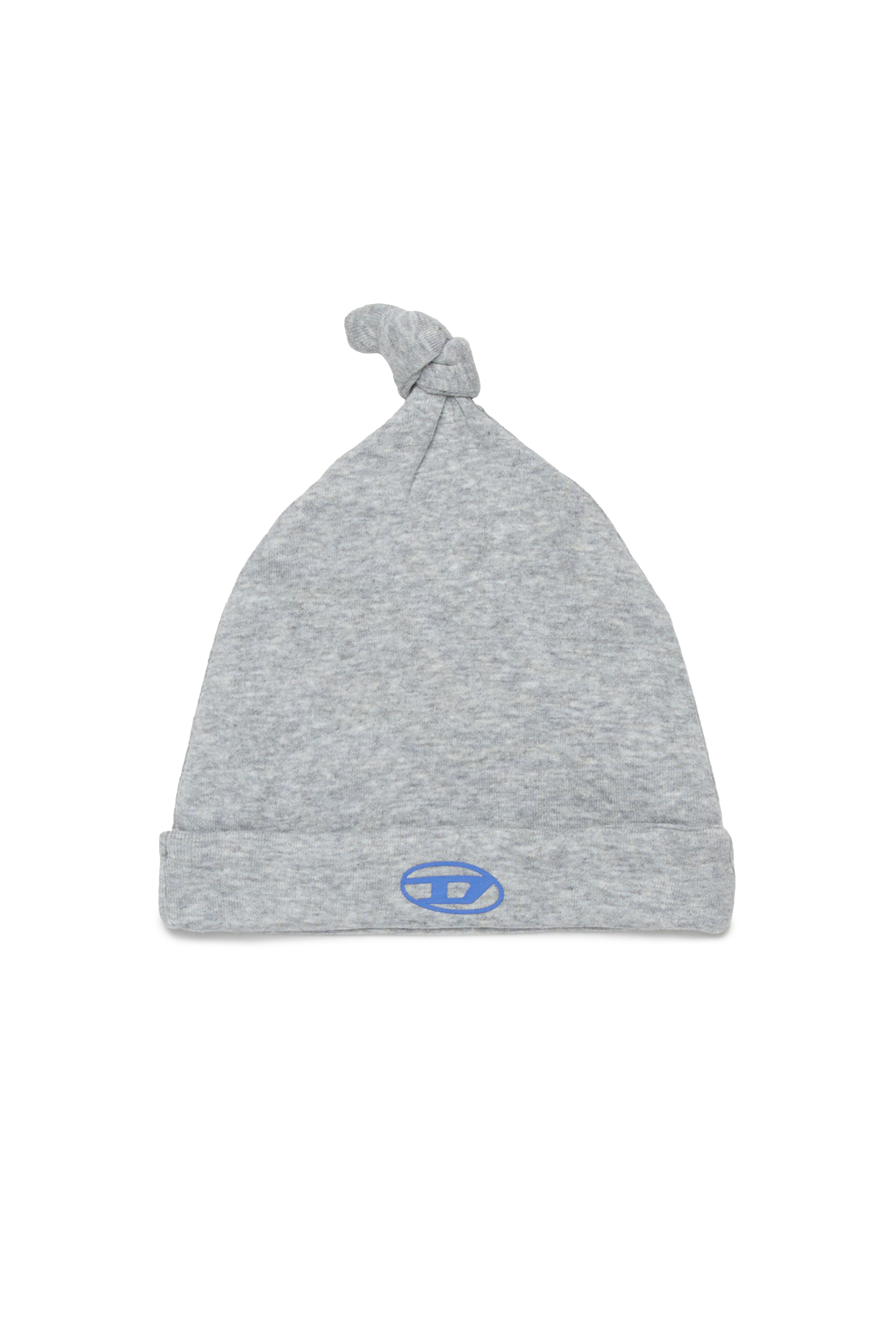 Diesel - FAMOUS-NB, Unisex Beanie für Baby mit Knoten und Oval D-Logo in Grau - 1