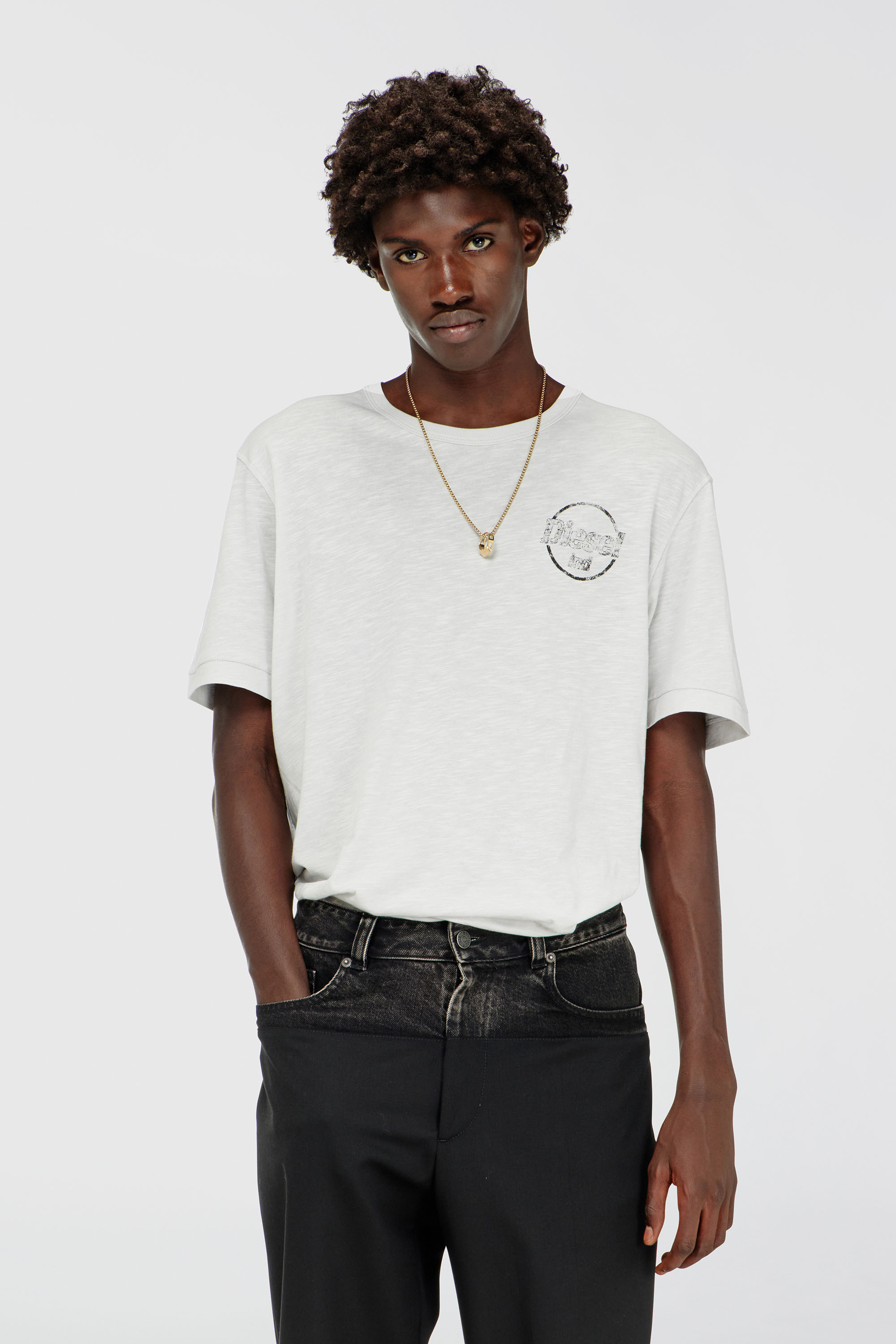 Diesel - T-ADJUST-B11, Herren T-Shirt aus Slub-Jersey mit Crack-Print in null - 2