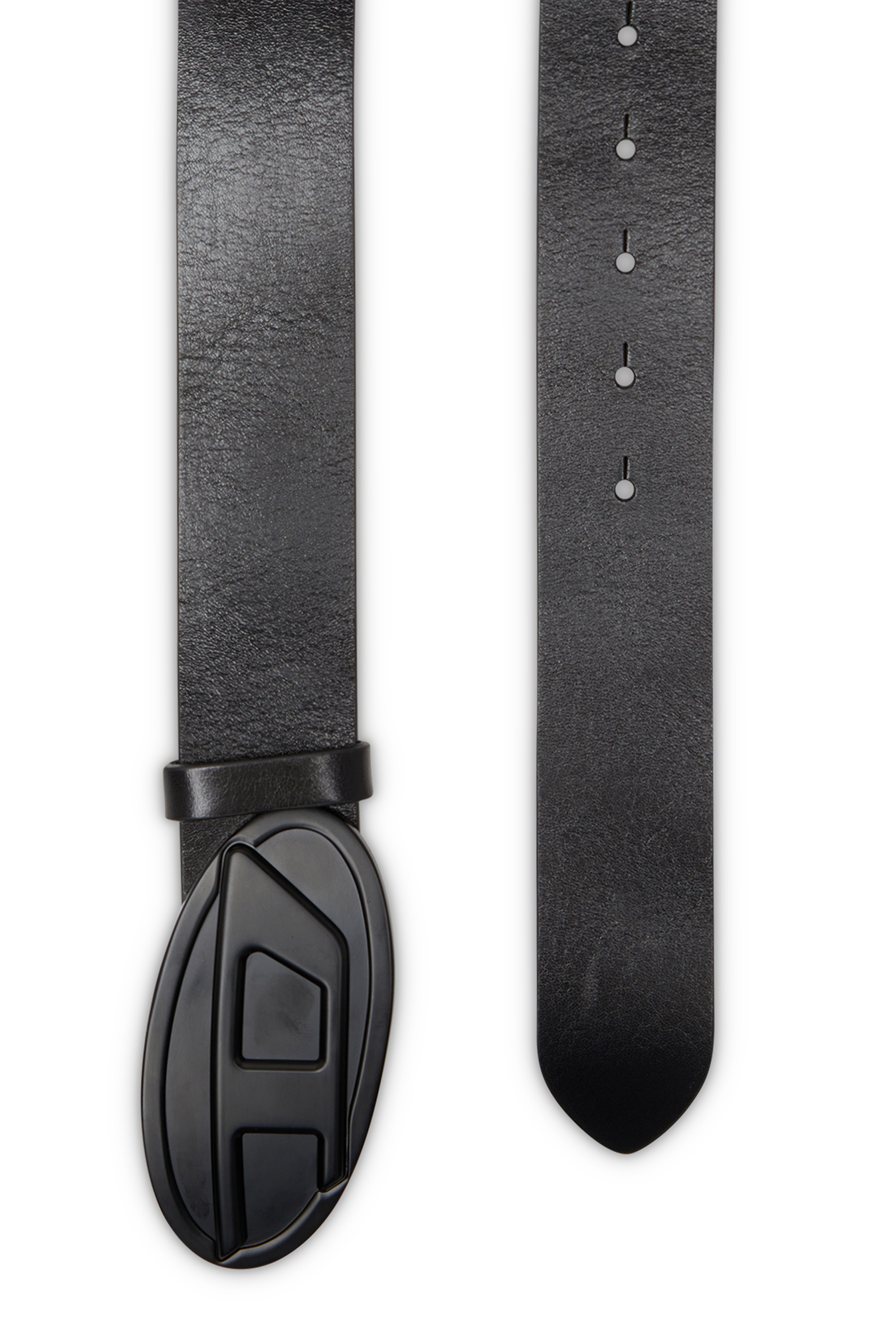 Diesel - B-1DR 2.0, Damen 4 cm breiter Gürtel aus Leder mit Oval D-Plakette in Schwarz - 2