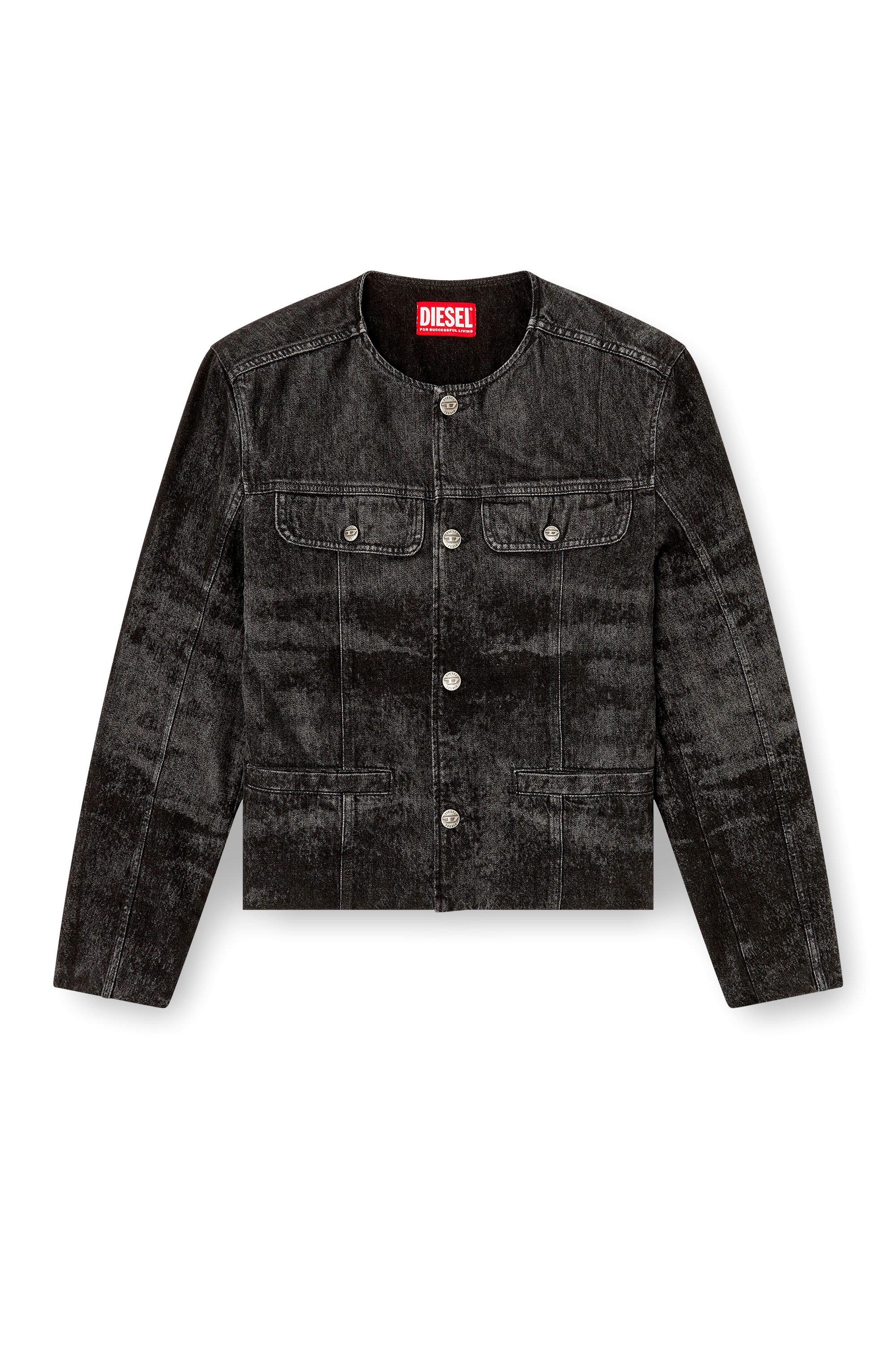 Diesel - D-ABERDEEN-FSH2, Herren Jacke aus gelaserte Baumwolle-Hanf-Denim in Schwarz - 3