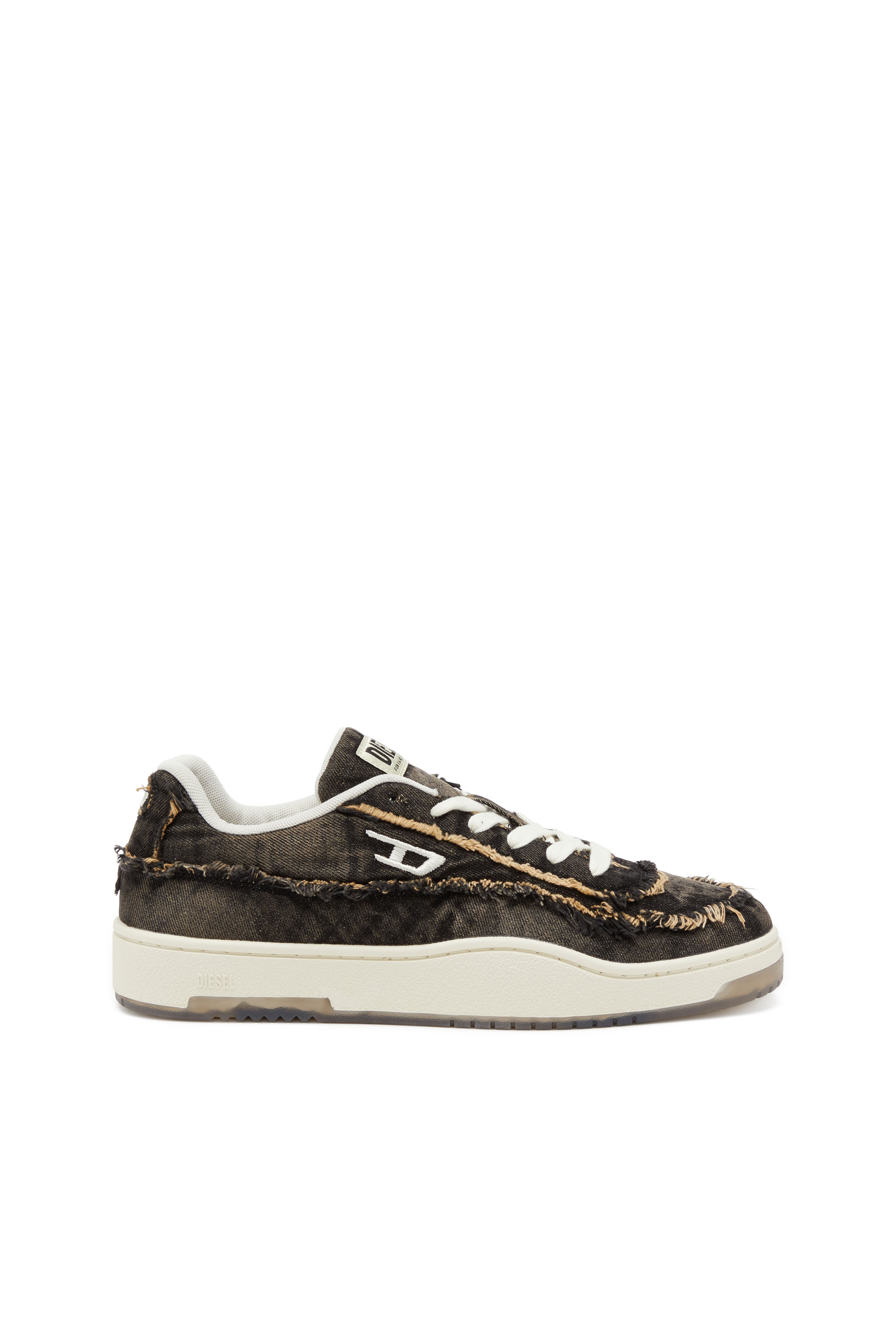 S-TRACKER-D LOW, Schwarz Diesel - S-TRACKER-D LOW, Herren S-Tracker-D-Ausgefranste Sneakers aus Denim mit transparenter Sohle in Schwarz - 1