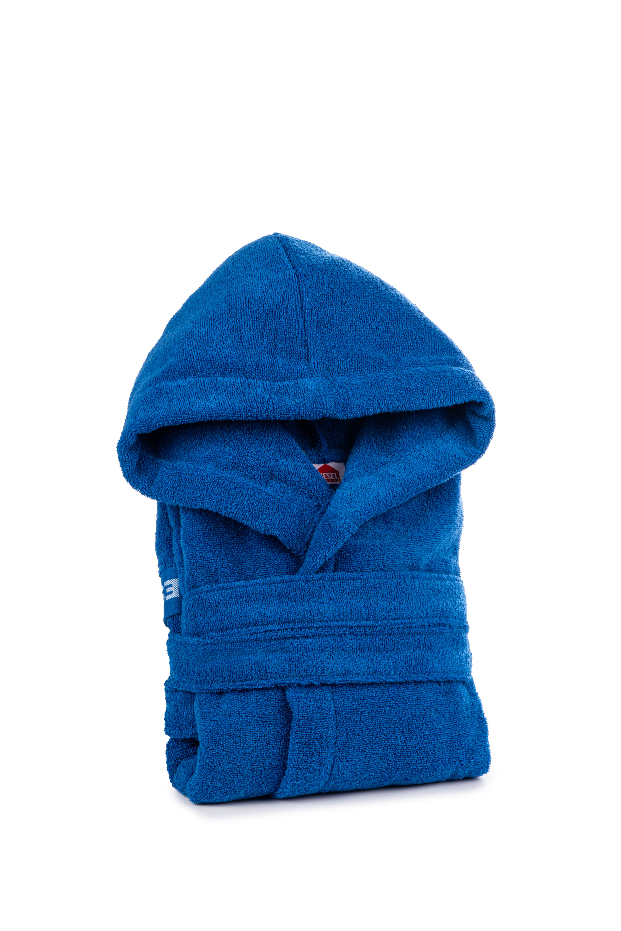 Diesel - 1015102 LOGO-COTTON BATHROBE SIZE S BLUE, Unisex Bademantel aus Baumwoll-Frottee, Größe S in Blau - 1