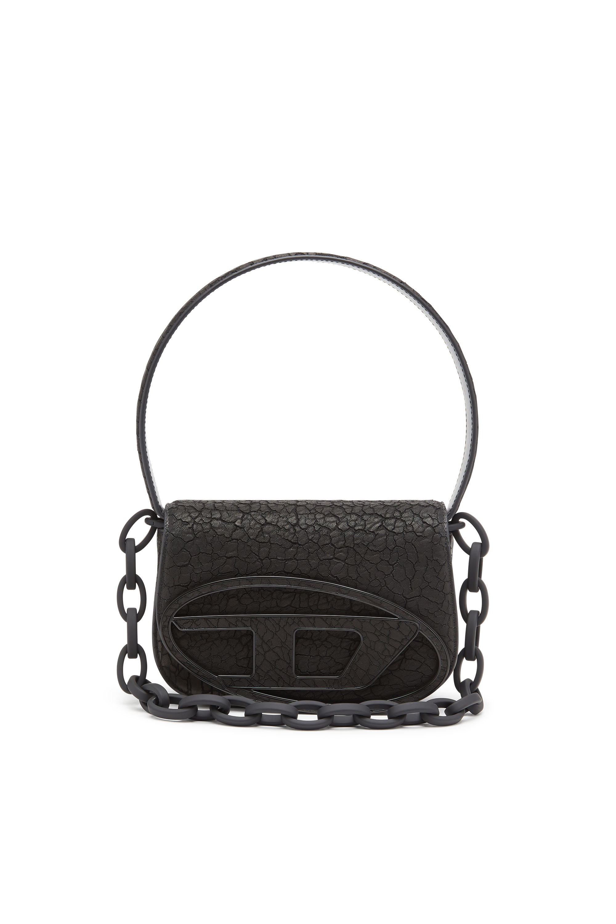 Diesel - 1DR, Woman's 1DR-Iconic shoulder bag in arid leather in Black - 1