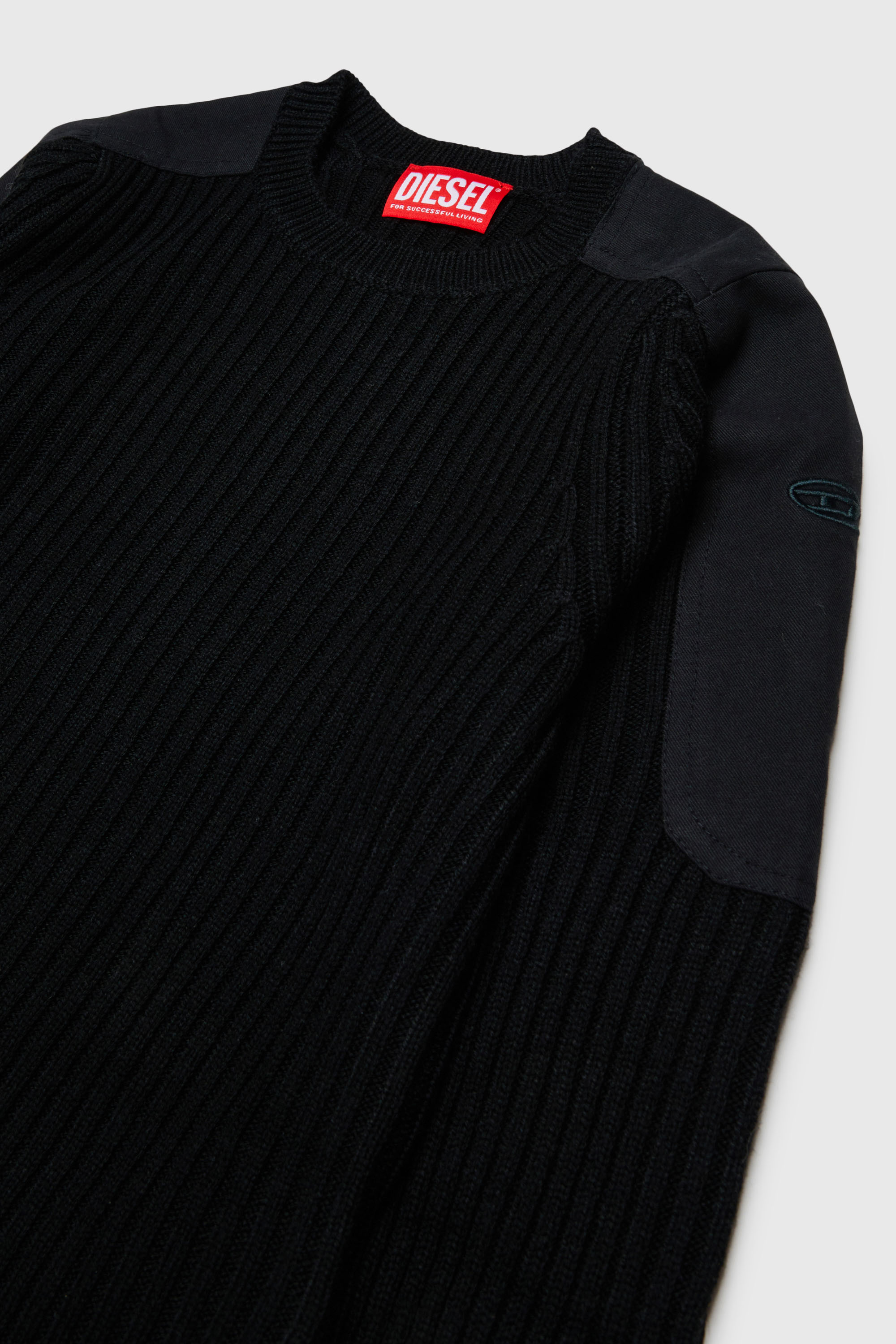 Diesel - KAMAR, Herren Ausgefranster Pullover aus Wollmischung in Schwarz - 3