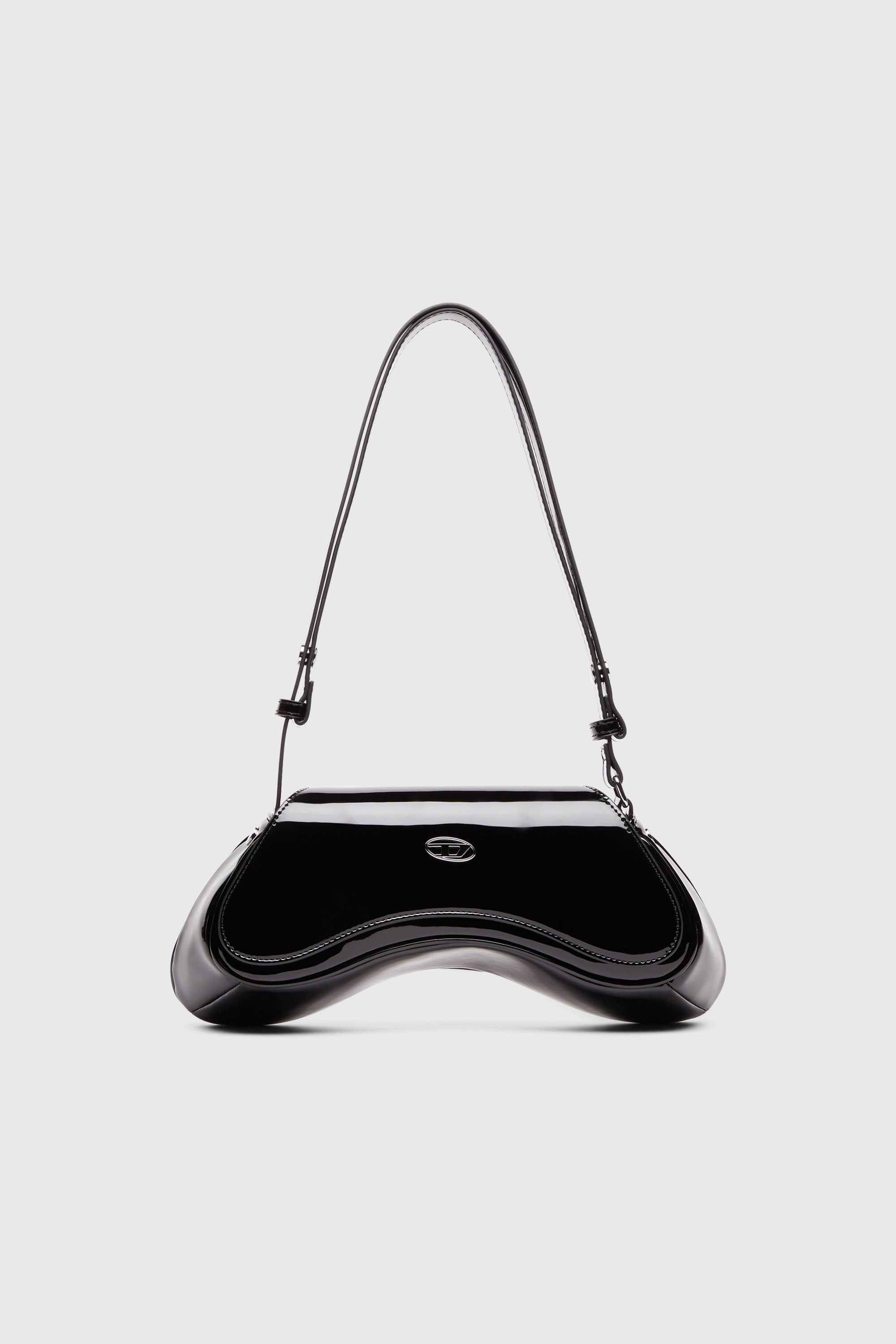 Diesel - PLAY CROSSBODY, Damen Play-Gl&auml;nzende Crossbody-Tasche in Schwarz - 1