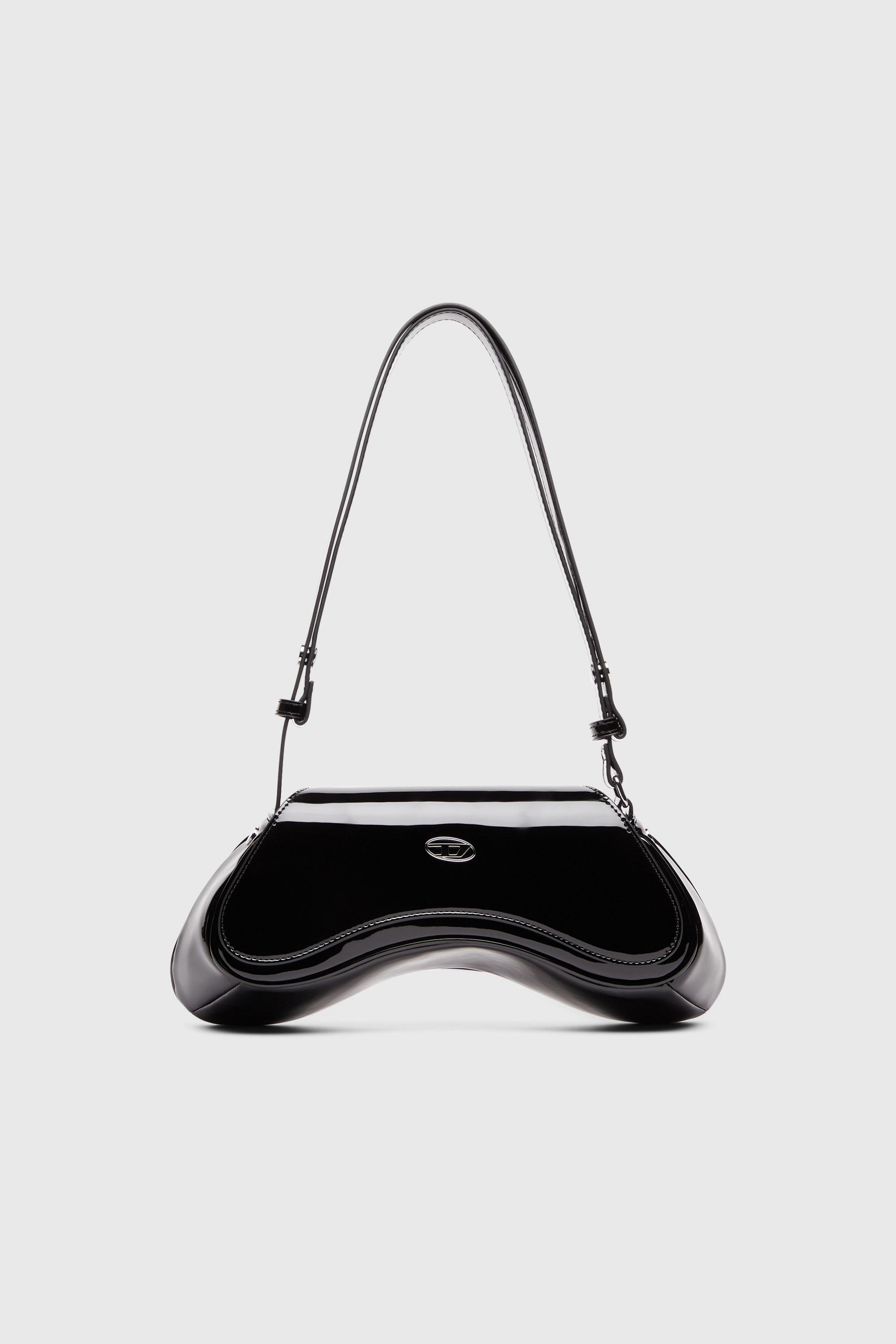 Diesel - PLAY CROSSBODY, Damen Play-Gl&auml;nzende Crossbody-Tasche in Schwarz - 2