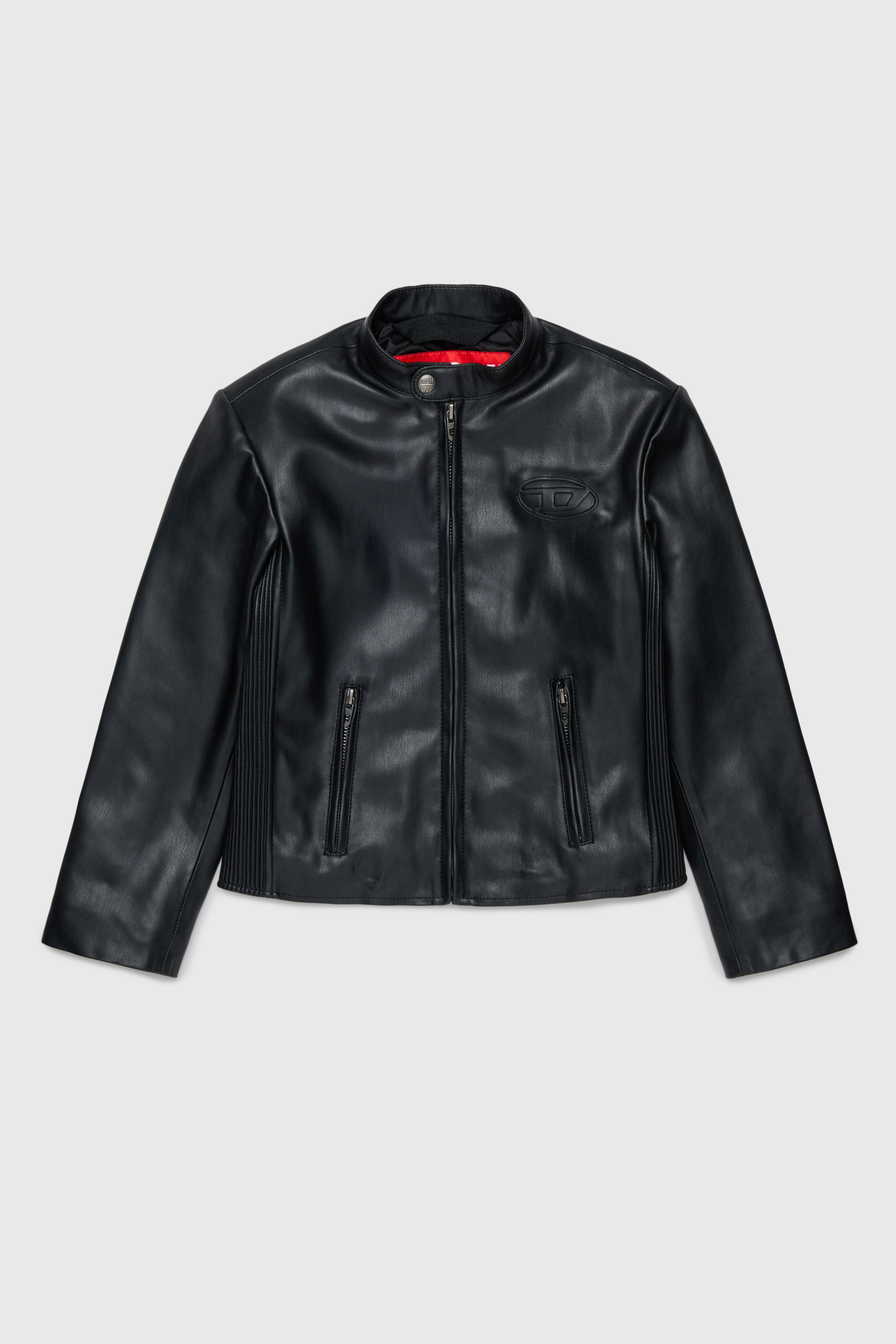 Diesel - JEMBY, Herren Bikerjacke mit gepr&auml;gtem Oval D Logo in Schwarz - 1