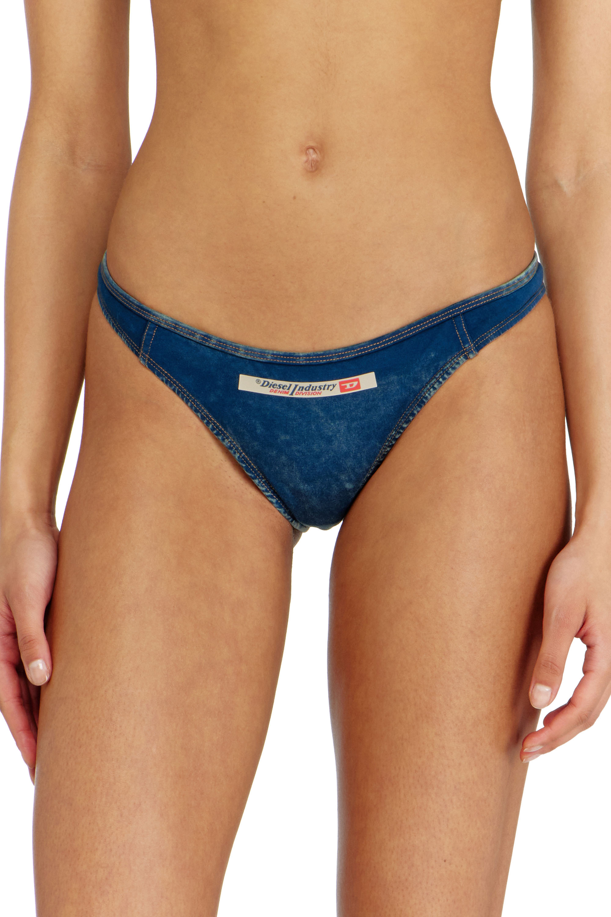 Diesel - AILEEN-DNM, Damen Brazilian-Slips aus Baumwolle mit Denim-Effekt in Blau - 2