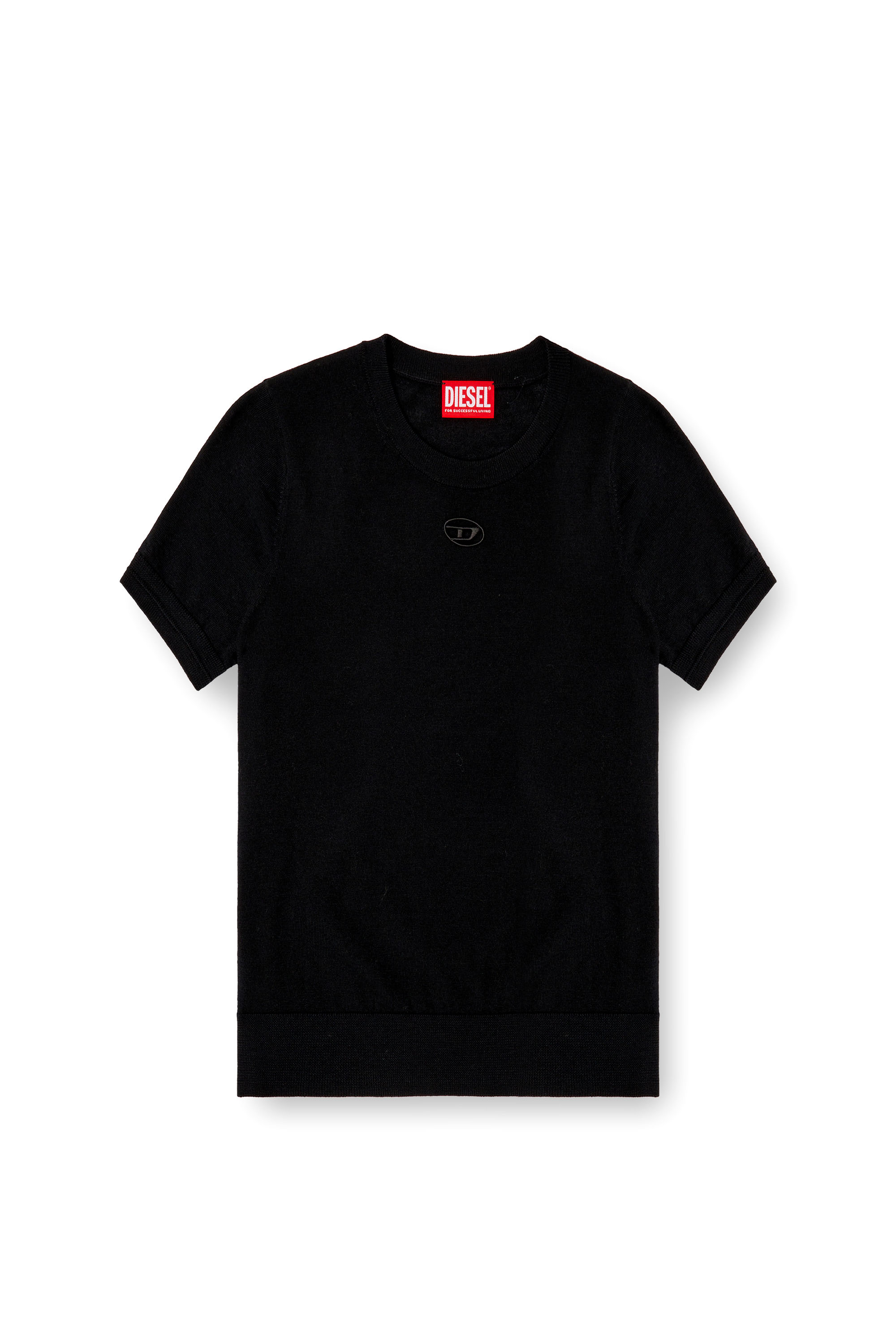 Diesel - M-ALINE, Damen Kurzarm-Pullover aus Wolle in Schwarz - 2