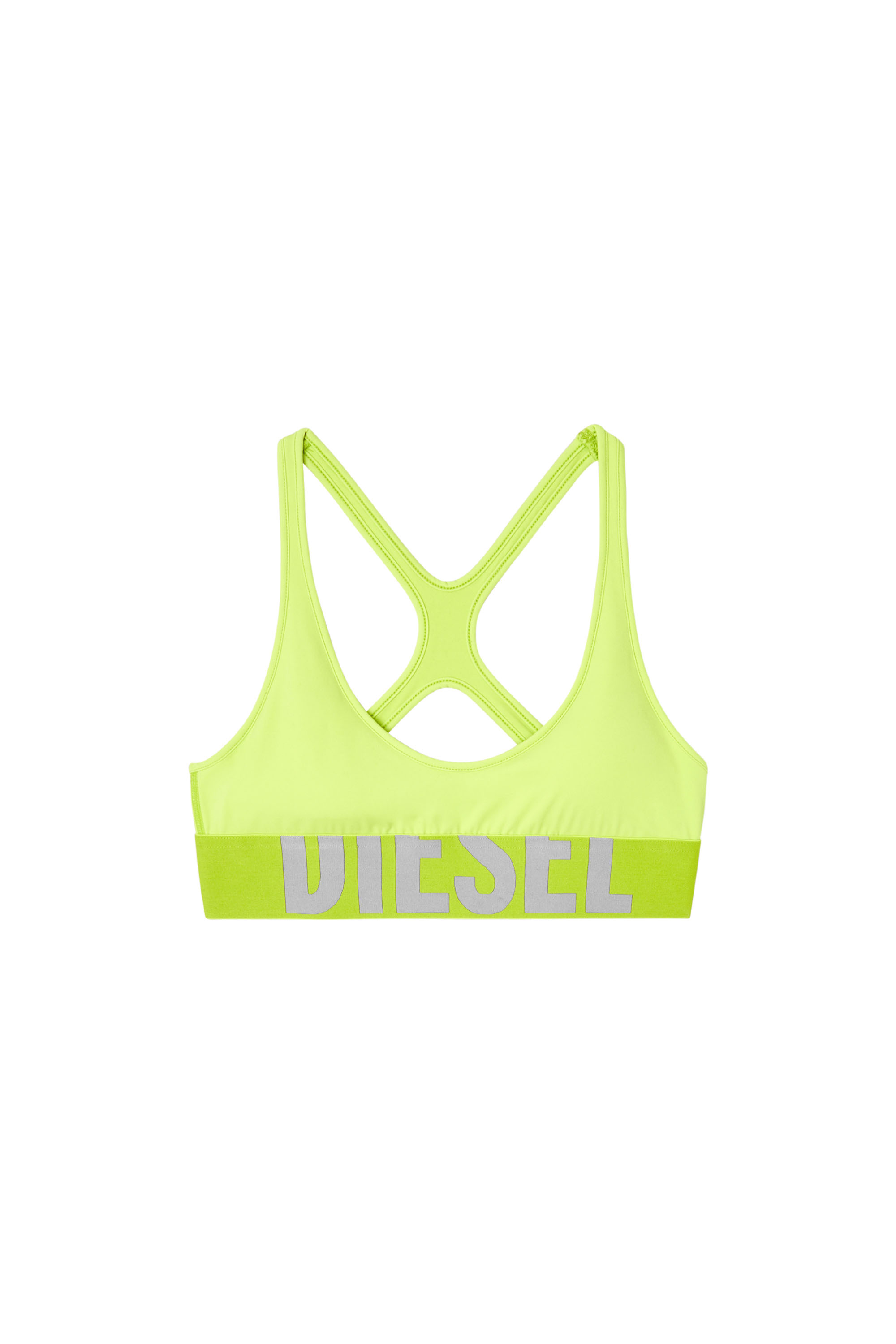 Diesel - ALLISON-D-POP, Damen Sport-BH aus Mikrofaser mit Cut-off-Logo in Neongrün - 4
