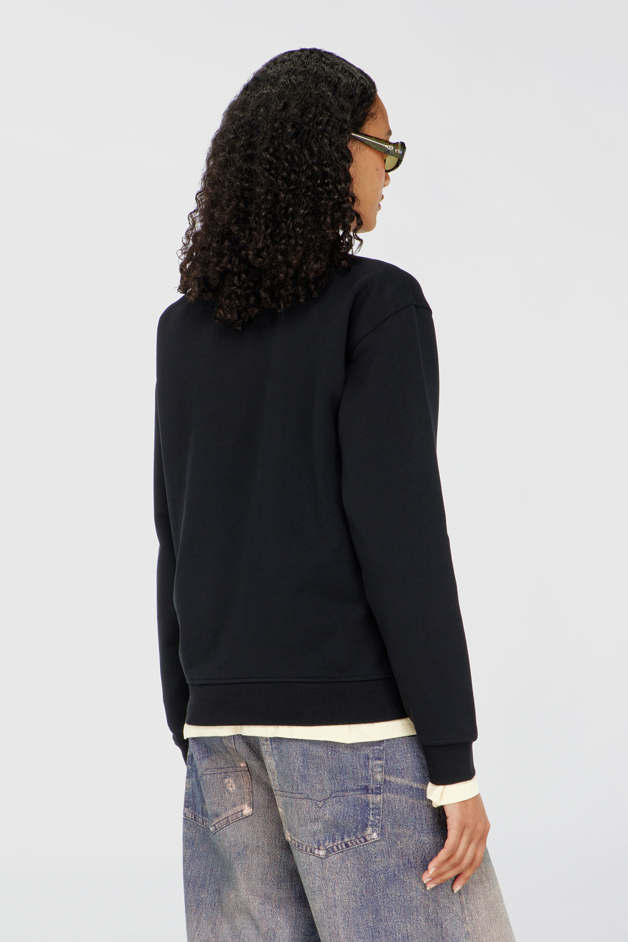 Diesel - F-NORMY-OD, Damen Baumwollsweatshirt mit ovaler D-Stickerei in Schwarz - 4