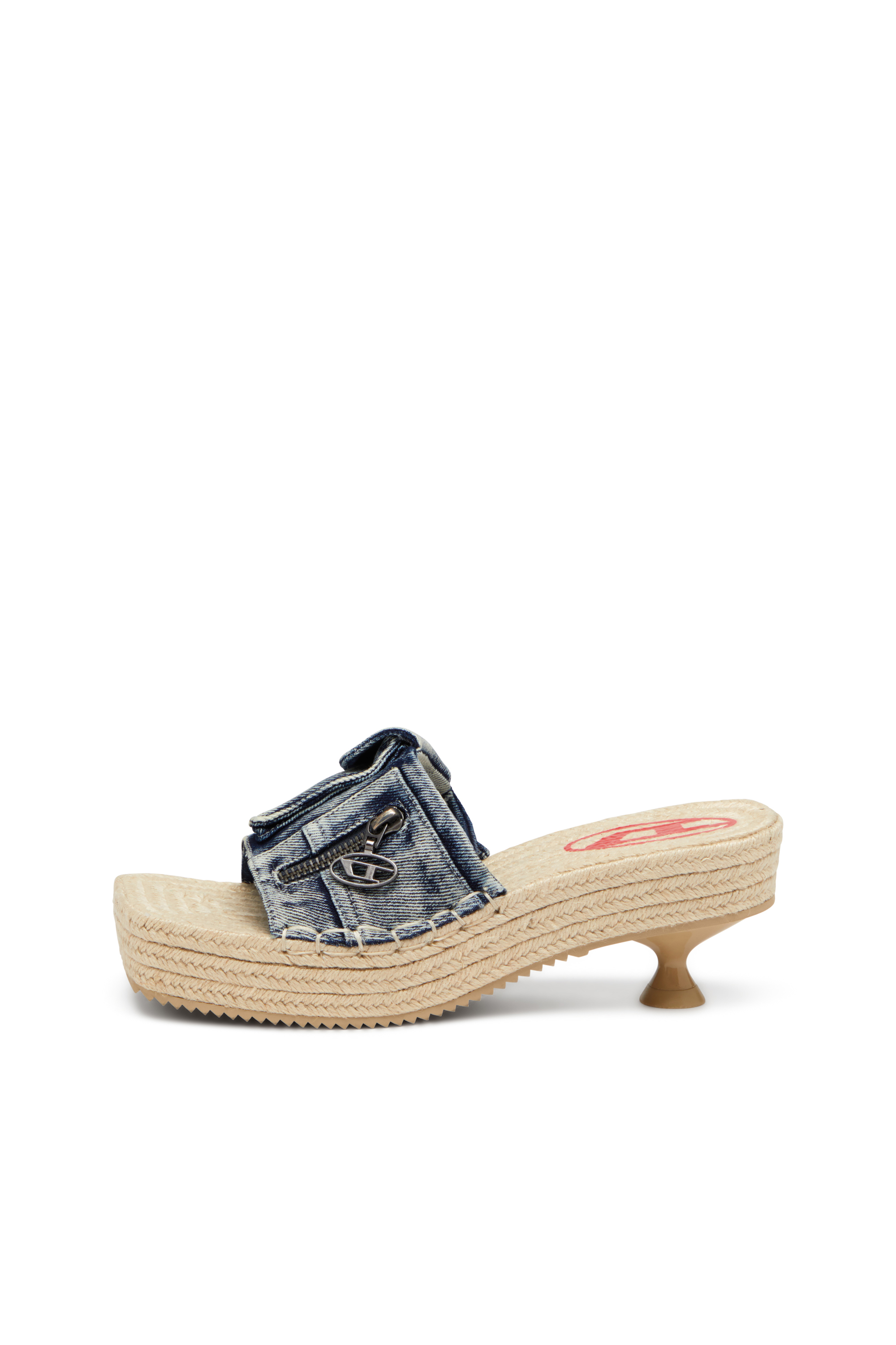 Diesel - D-IBIZA 40 PCK, Damen Espadrilles mit Absatz und Plateau aus Denim in Blau - 7