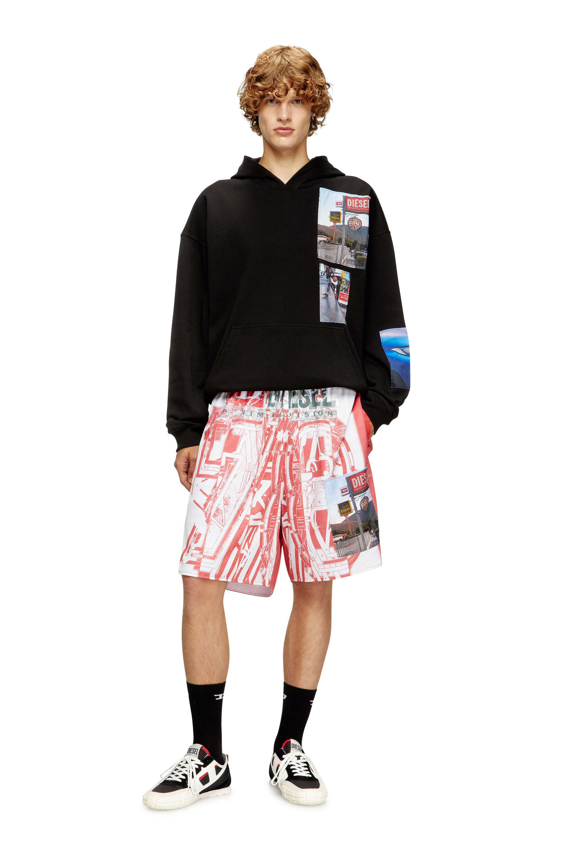 Diesel - S-BOXT-HOOD-T6, Herren Kapuzenpullover mit Logo-Foto-Patches in Schwarz - 2