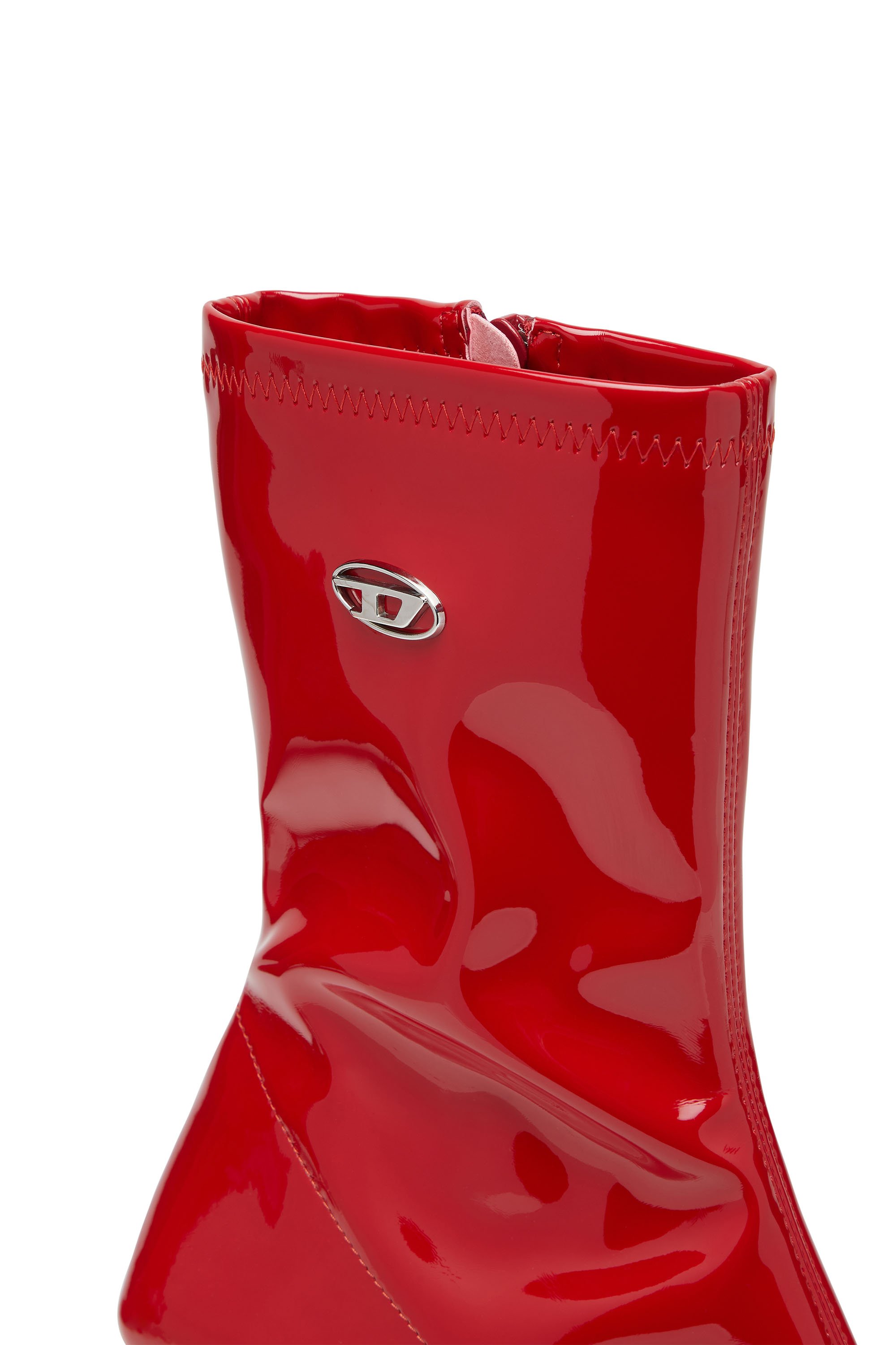 Diesel - D-AMBER MD BT, Damen D-Amber-Stiefeletten aus Stretch-PU-Lackleder in Rot - 4