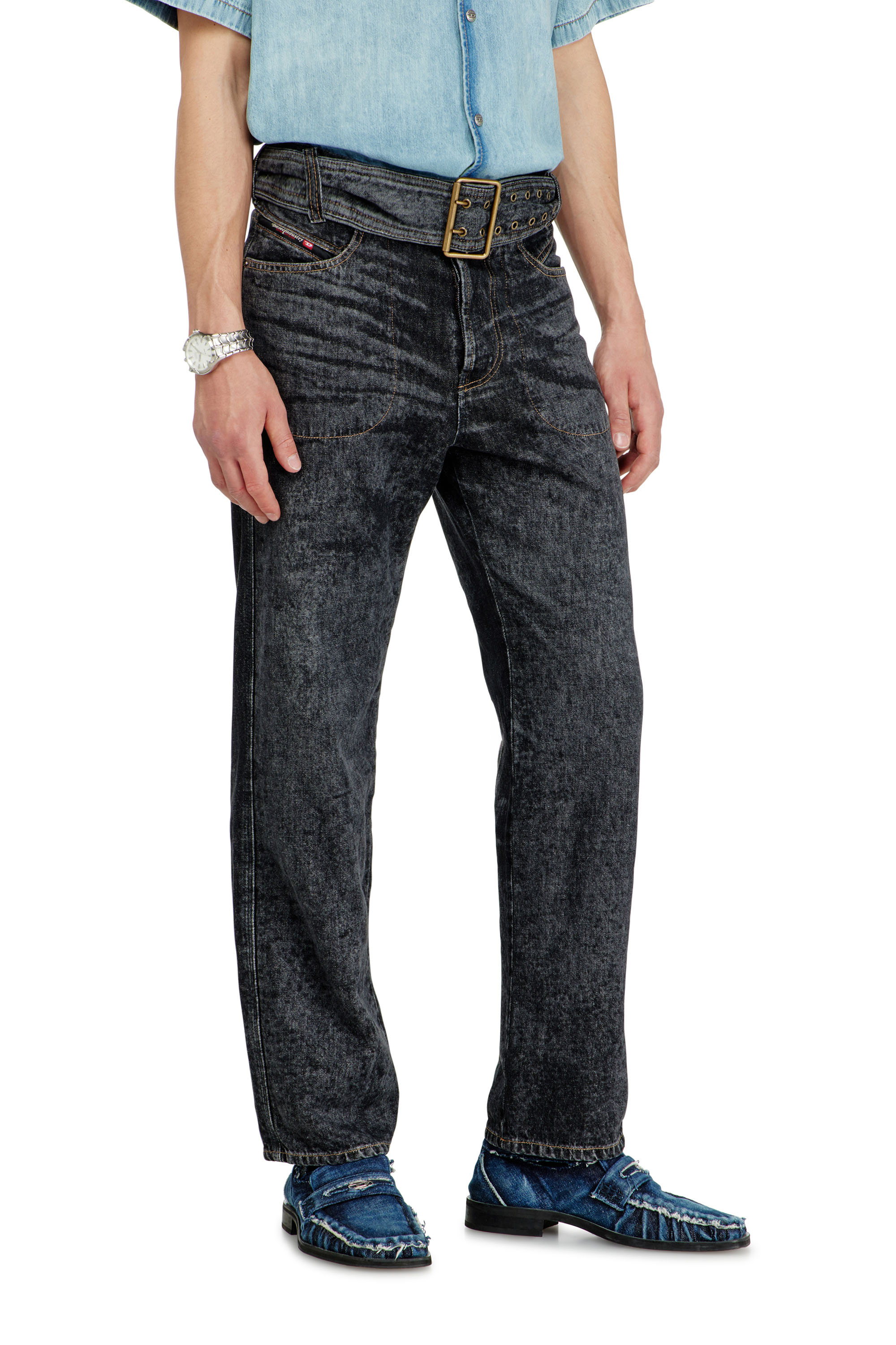 Diesel - Herren Relaxed Jeans D-Marcus 09Q24, Schwarz/Dunkelgrau - 7