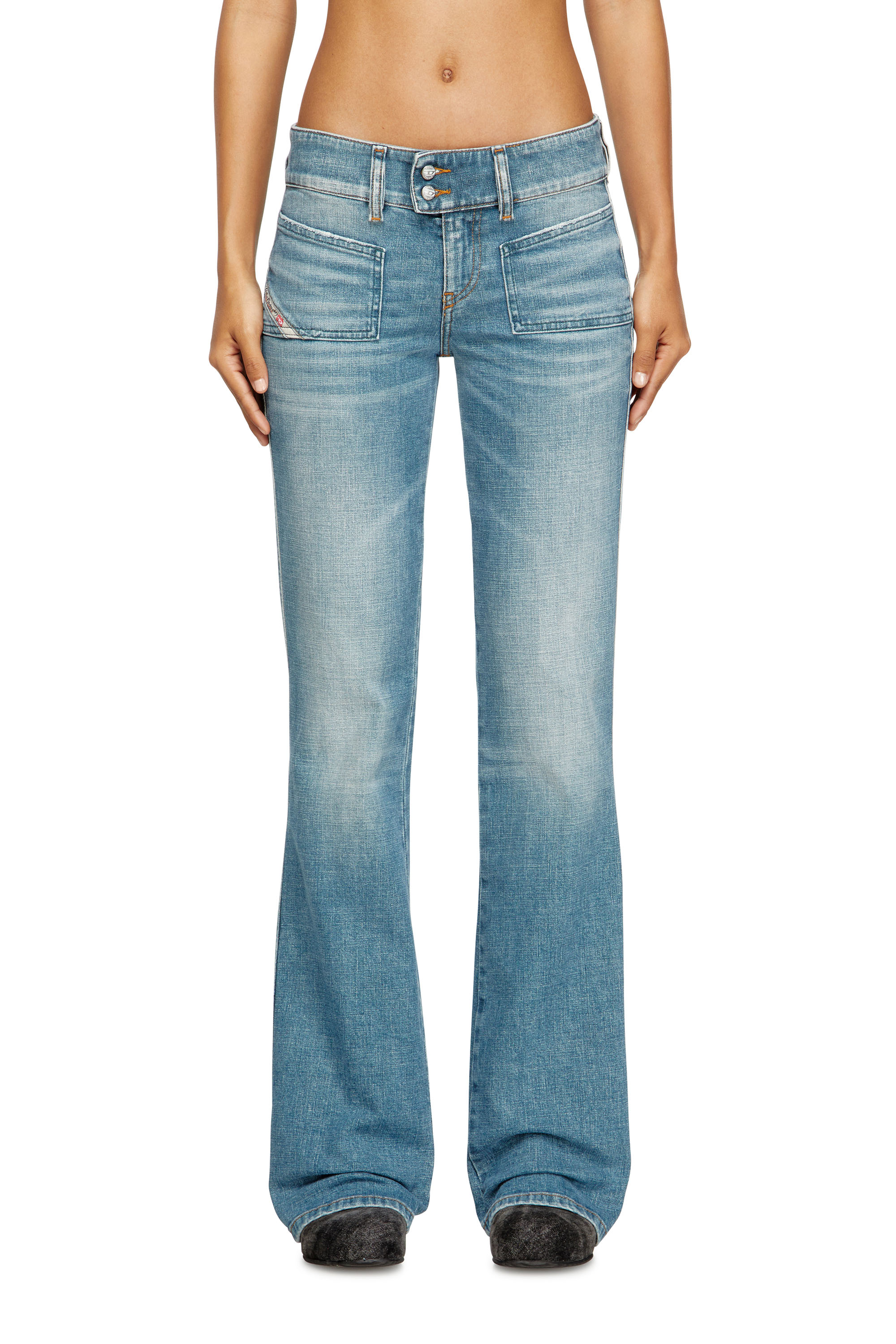 Diesel - Damen Bootcut Jeans D-Hush 09M58, Mittelblau - 1