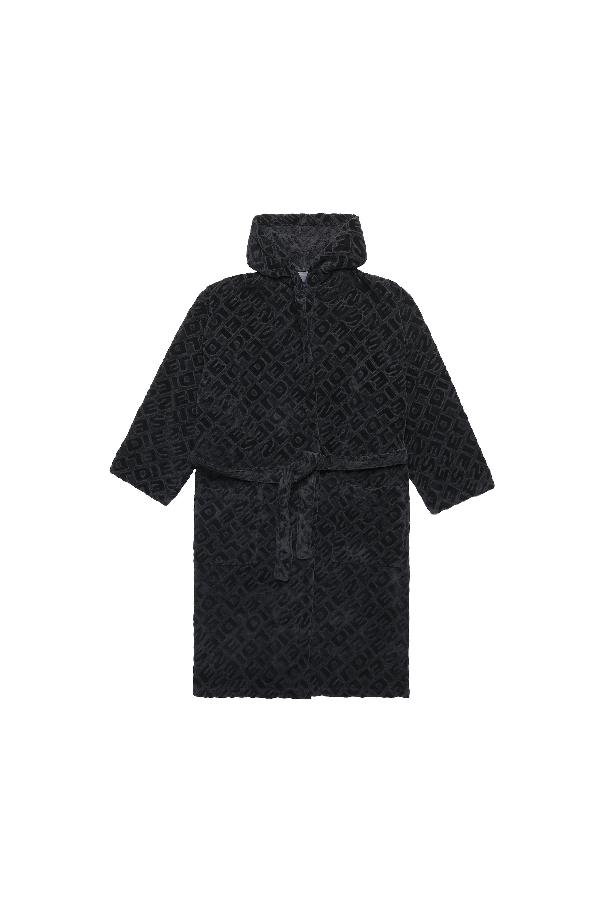 Diesel - ACC  3DLOGO     CAP L/XL, Unisex Bademantel mit Kapuze 3D LOGO, L/XL in Schwarz - 2