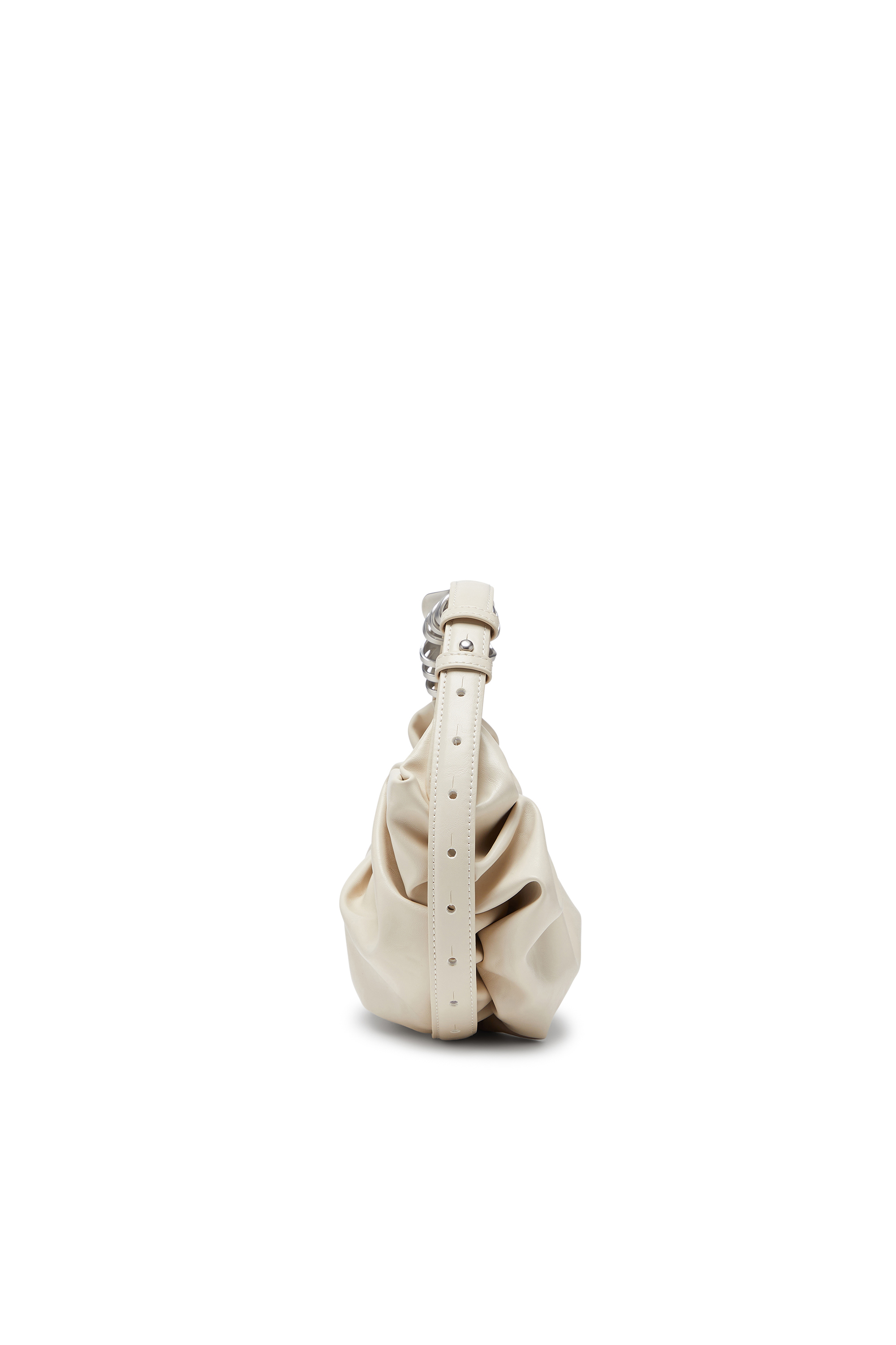 Diesel - GRAB-D HOBO S, Damen Grab-D-Small Hobo-Tasche mit gerafftem Design in Wei&szlig; - 4