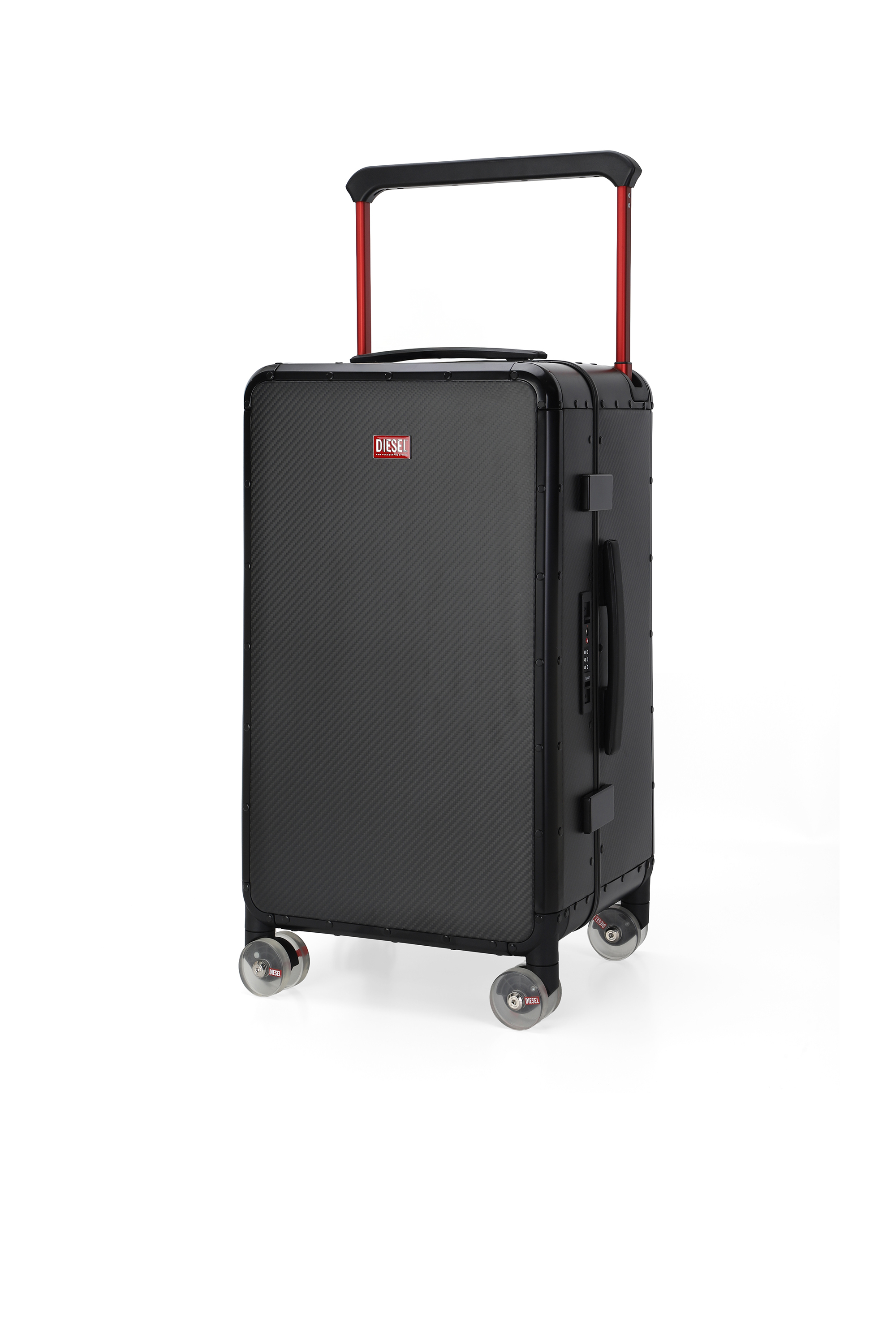 Diesel - DSL CARBON FIBER TROLLEY-BLACK- DSL001, Unisex Koffer aus Kohlefaser Gr&ouml;&szlig;e M in Schwarz - 5