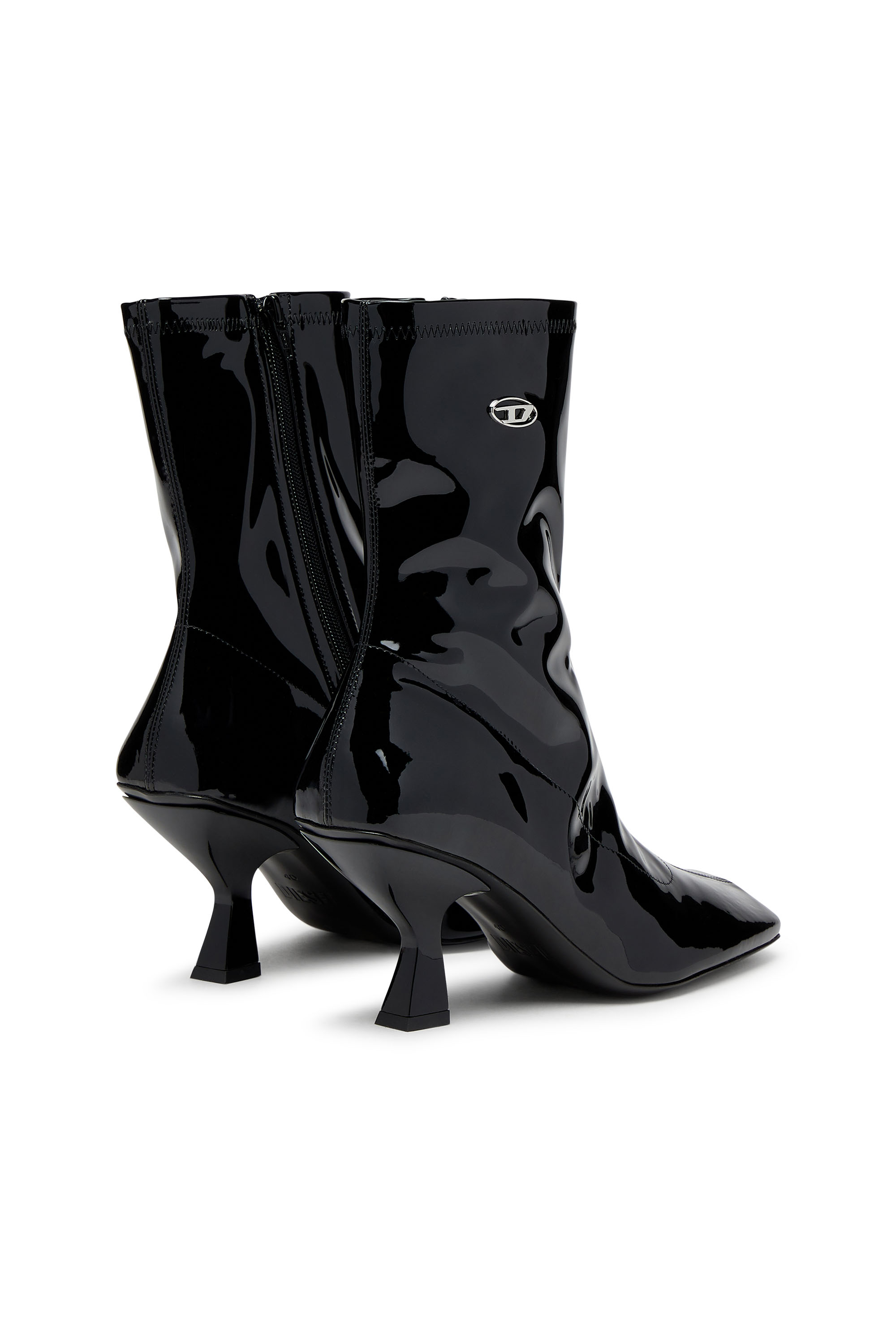 Diesel - D-AMBER MD BT, Damen D-Amber-Stiefeletten aus Stretch-PU-Lackleder in Schwarz - 3