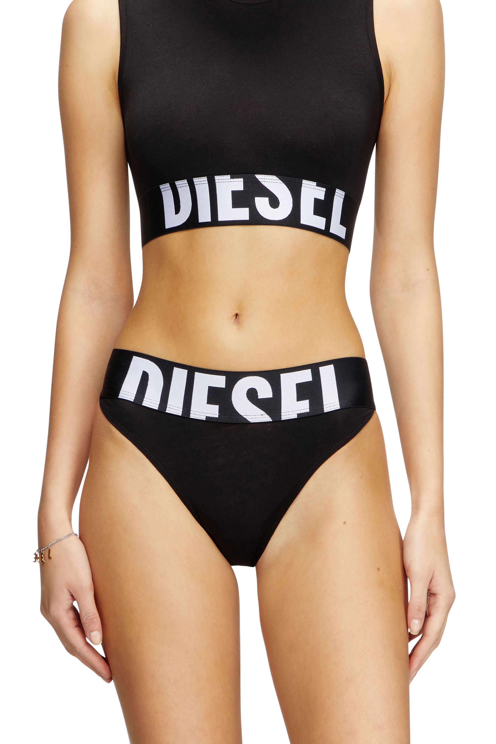 Diesel - LOLA-D-POP-3PACK, Damen Slips mit Cut-off-Logo im Dreierpack in Schwarz - 3