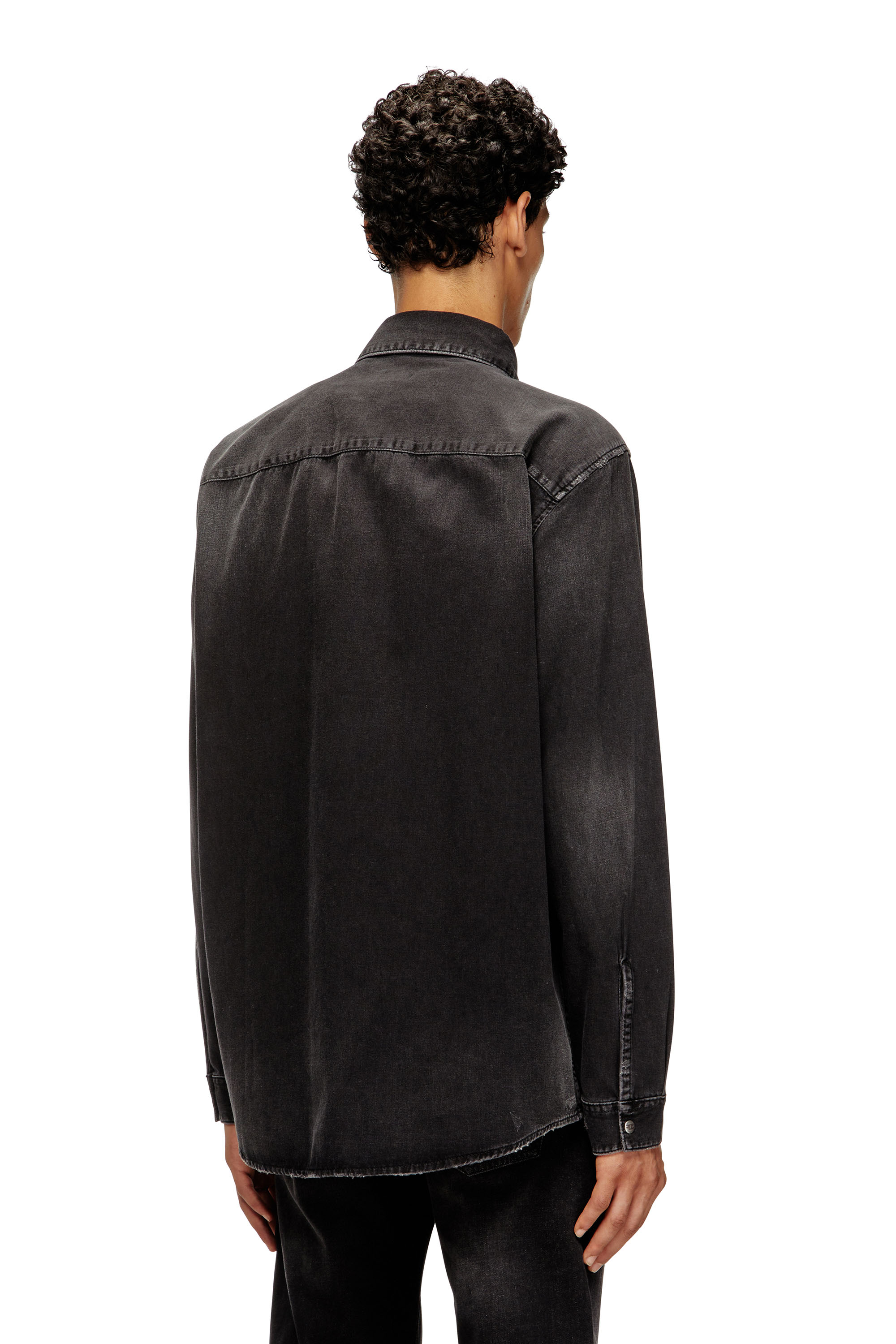 Diesel - D-SIMPLY, Man's Long-sleeve denim shirt in Black - 4