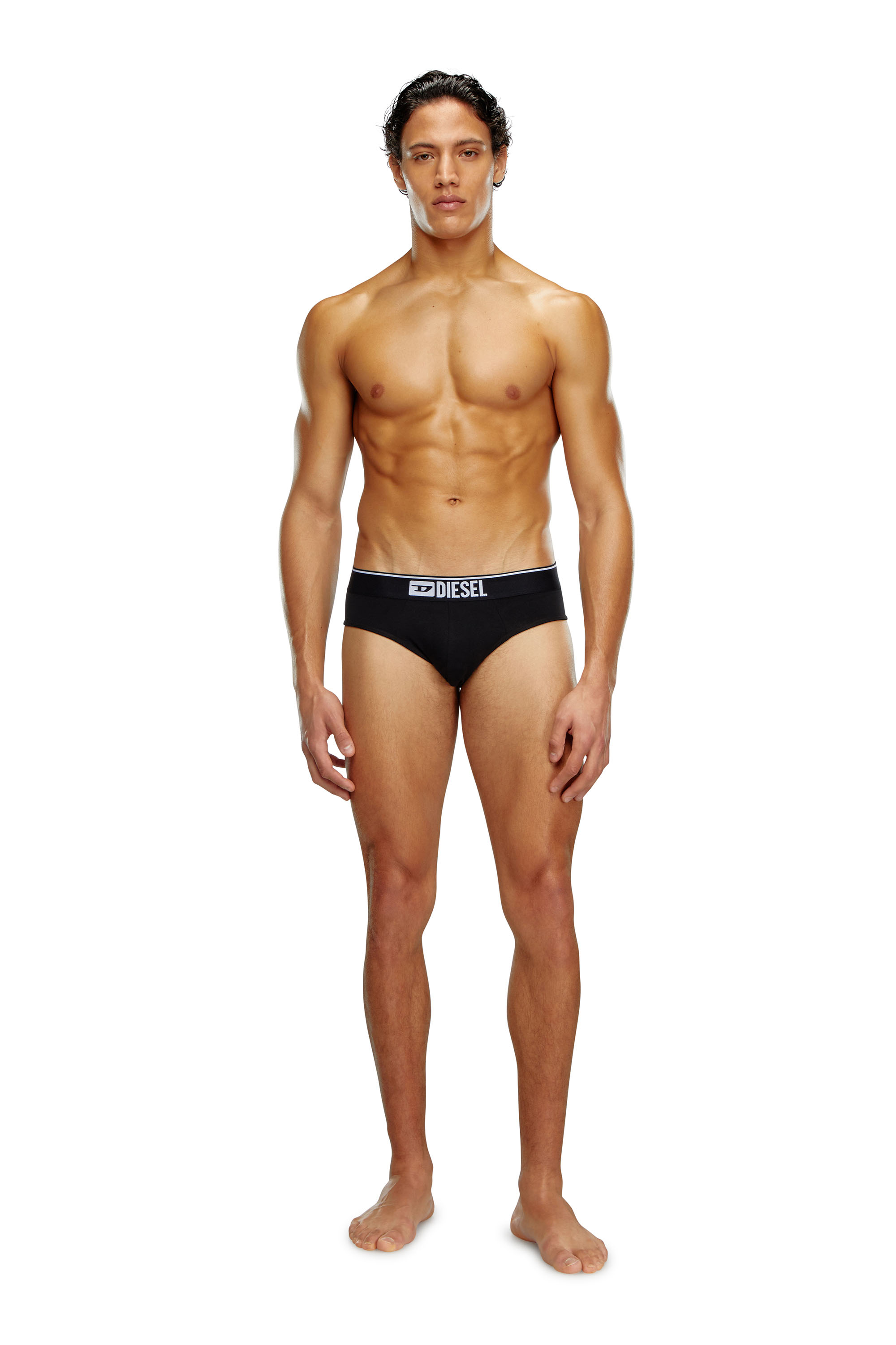 Diesel - UMBR-ANDRETHREEPACK, Herren Einfarbige Logo-Briefs im Dreierpack in Schwarz - 1
