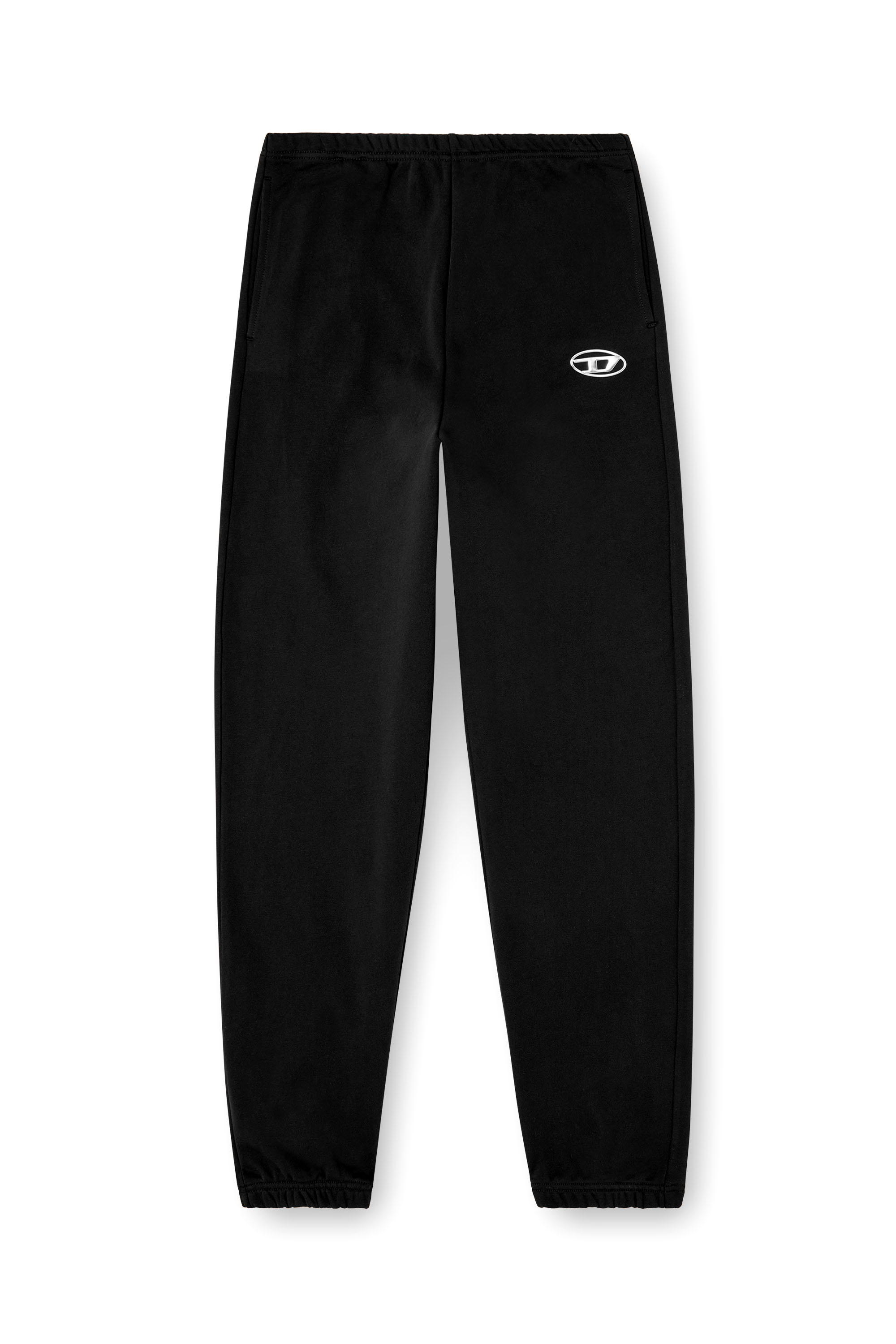 Diesel - P-LACYN-OD, Damen Sweathose mit Oval D-Logo mit Metall-Effekt in Schwarz - 3