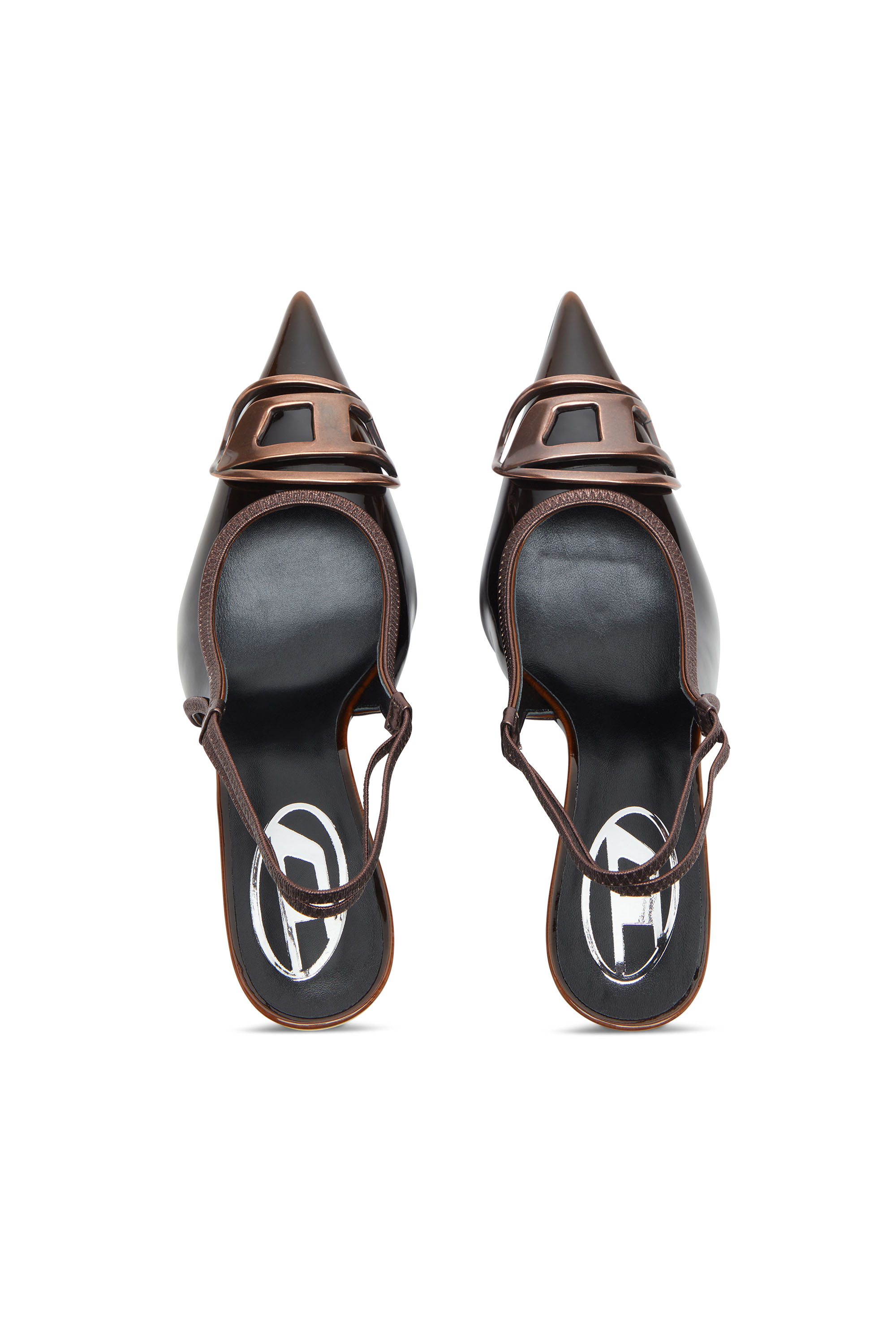 Diesel - D-VENUS SB, Damen D-Venus-Lack-Slingback-Pumps mit Dégradé-Effekt in Blau/Braun - 5