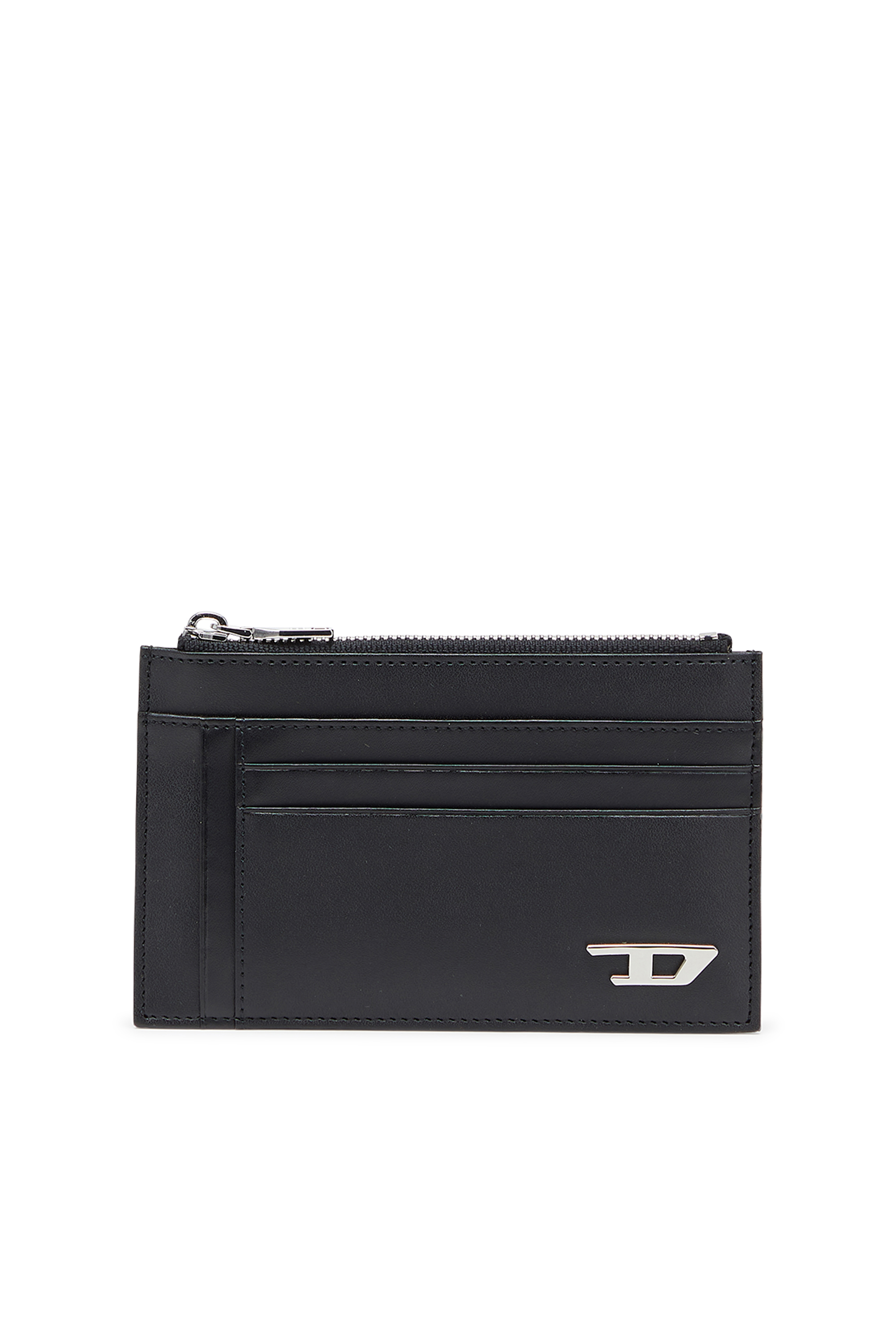 Diesel - D-LOGO 2.0 CARD CASE VI, Herren Kartenetui aus Leder mit zip-fach in Schwarz - 1