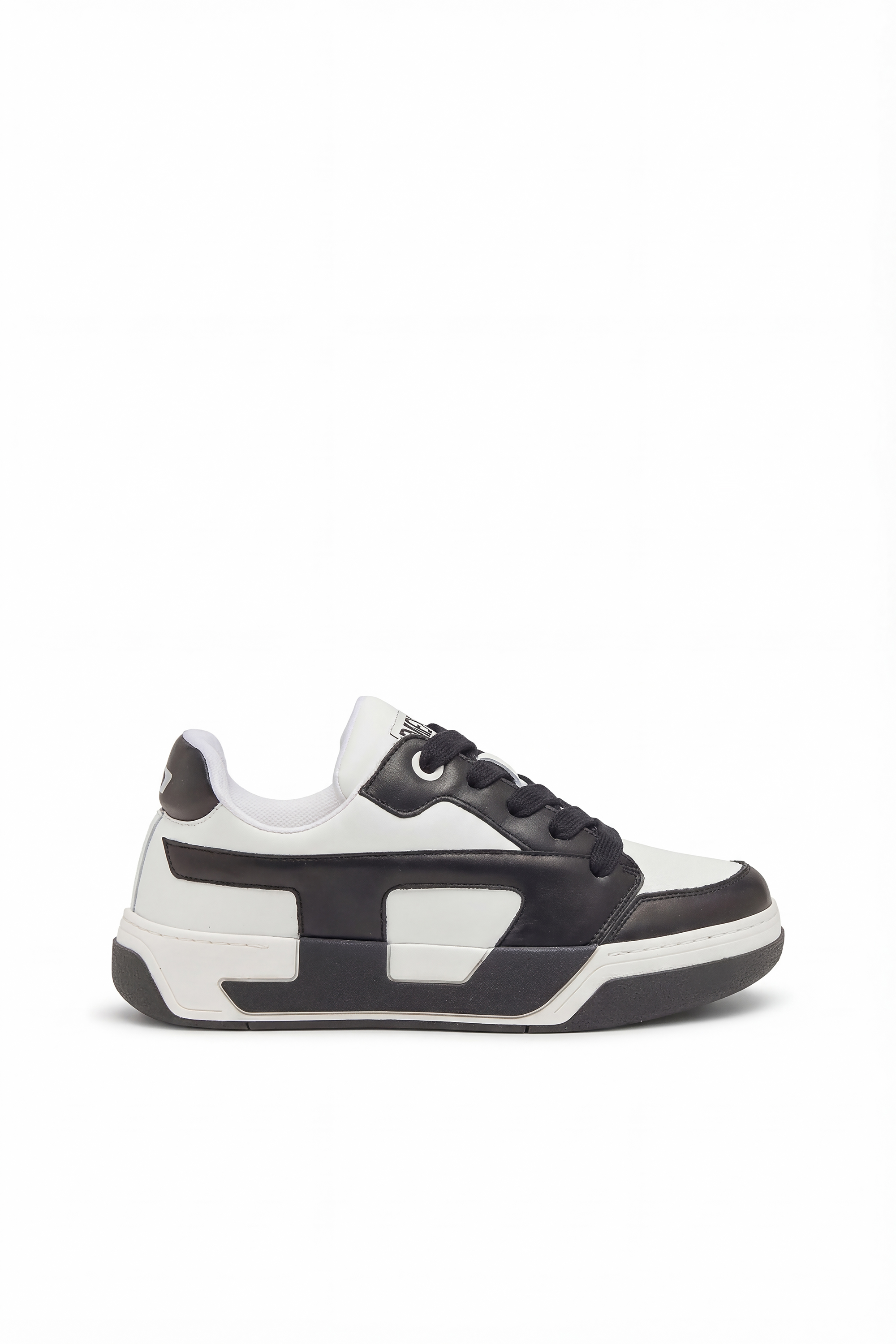 Diesel - S-D-OLLIE LOW, Herren D-Ollie-Sneakers aus Leder im Colour-Block-Design in Wei&szlig;/Schwarz - 1
