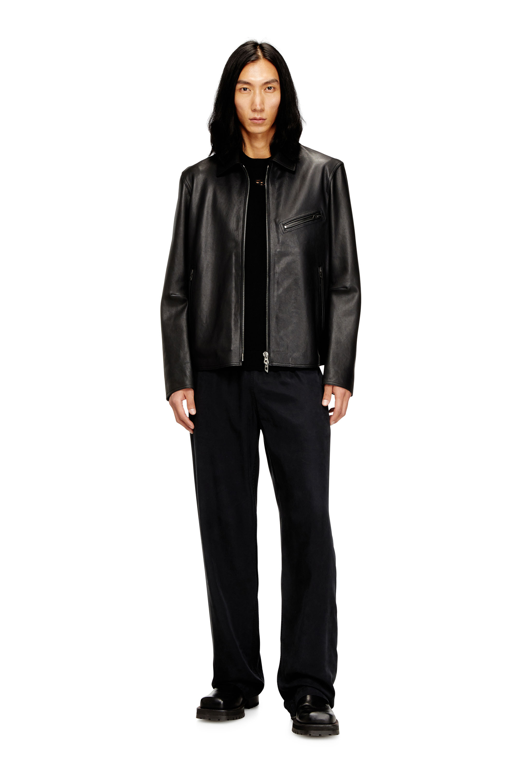 Diesel - K-VALIAM, Herren Pullover aus Wolle mit Cut-out-Logo in Schwarz - 1