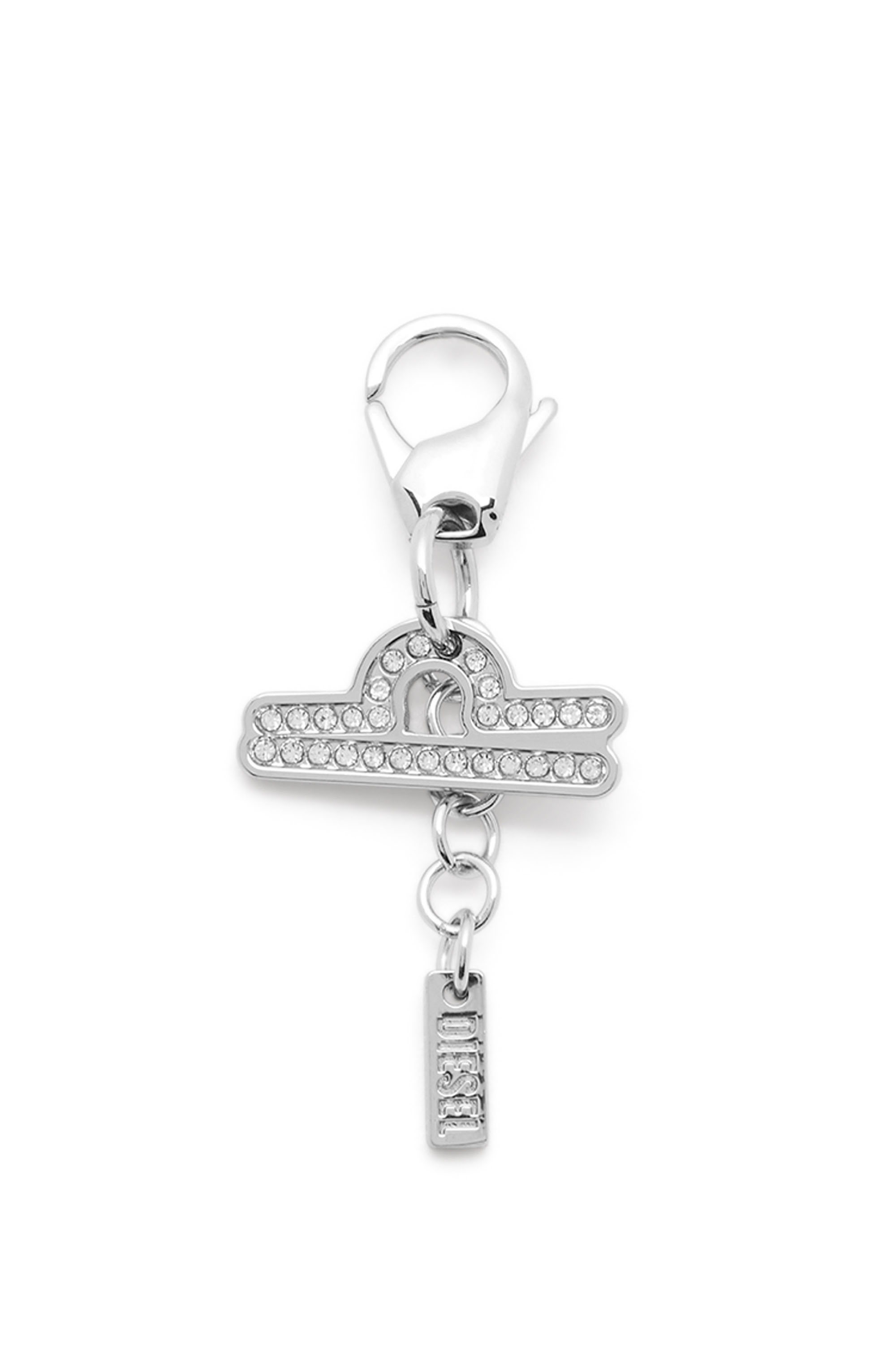 Diesel - CHARM LIBRA, Unisex Metall-Libra-Anh&auml;nger mit Strasssteinen in Silber - 1