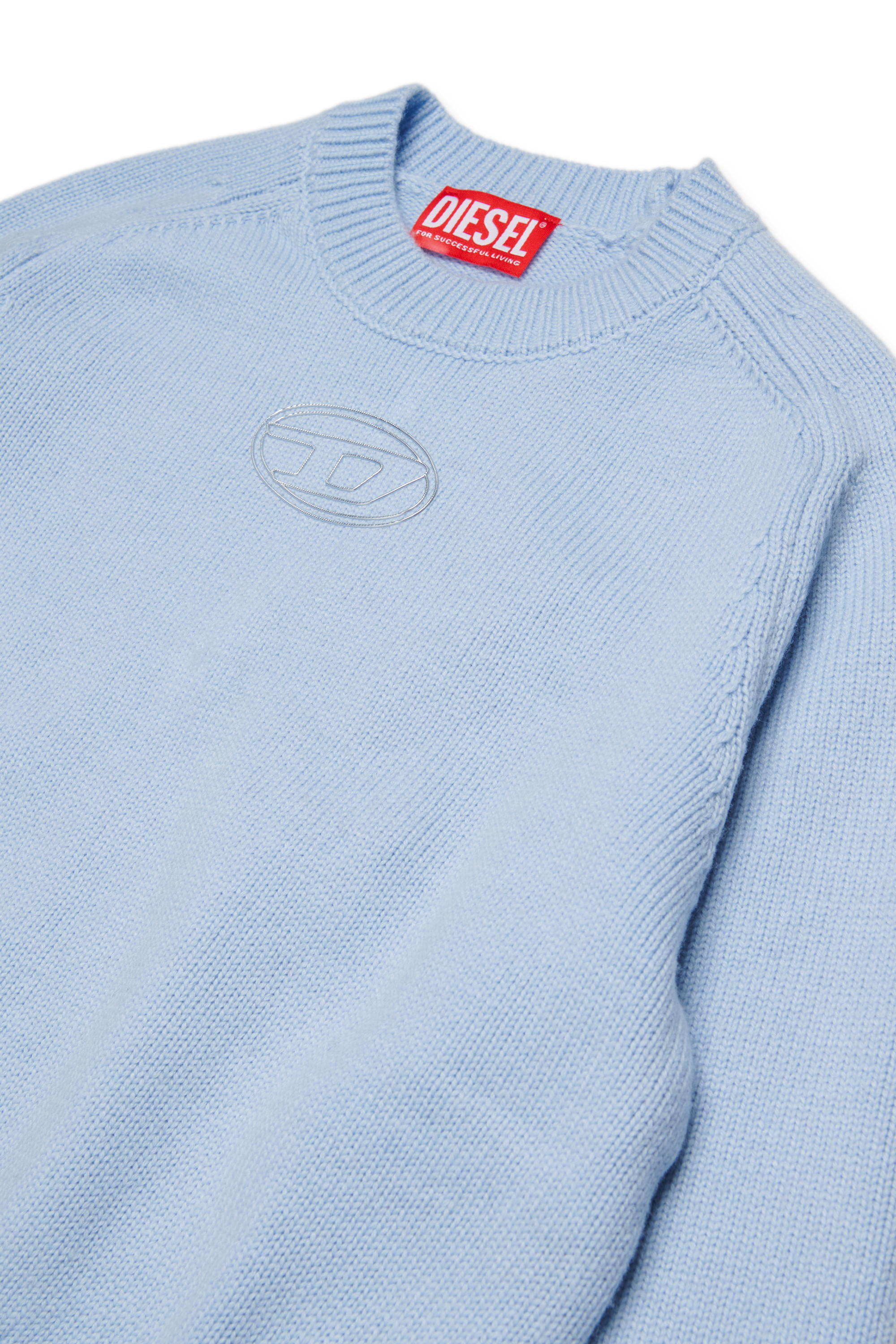 Diesel - KIMLIN, Damen Pullover mit Kaschmiranteil und Oval D Logo in Hellblau - 3