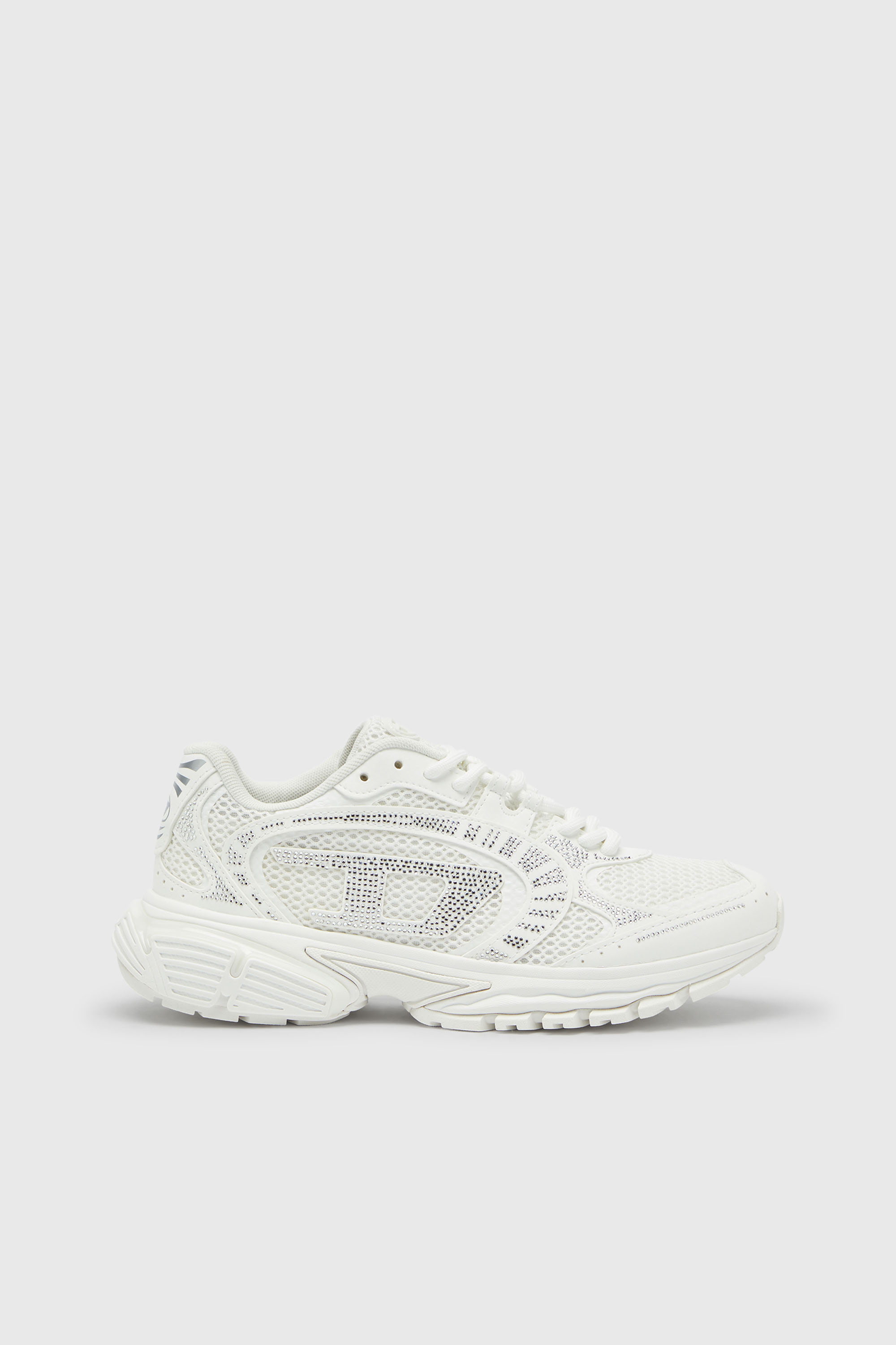 Diesel - S-PRO-V-DENSE LOW W, Damen S-Pro-V-Dense - Mesh-Sneaker mit Kristallen in Wei&szlig; - 1