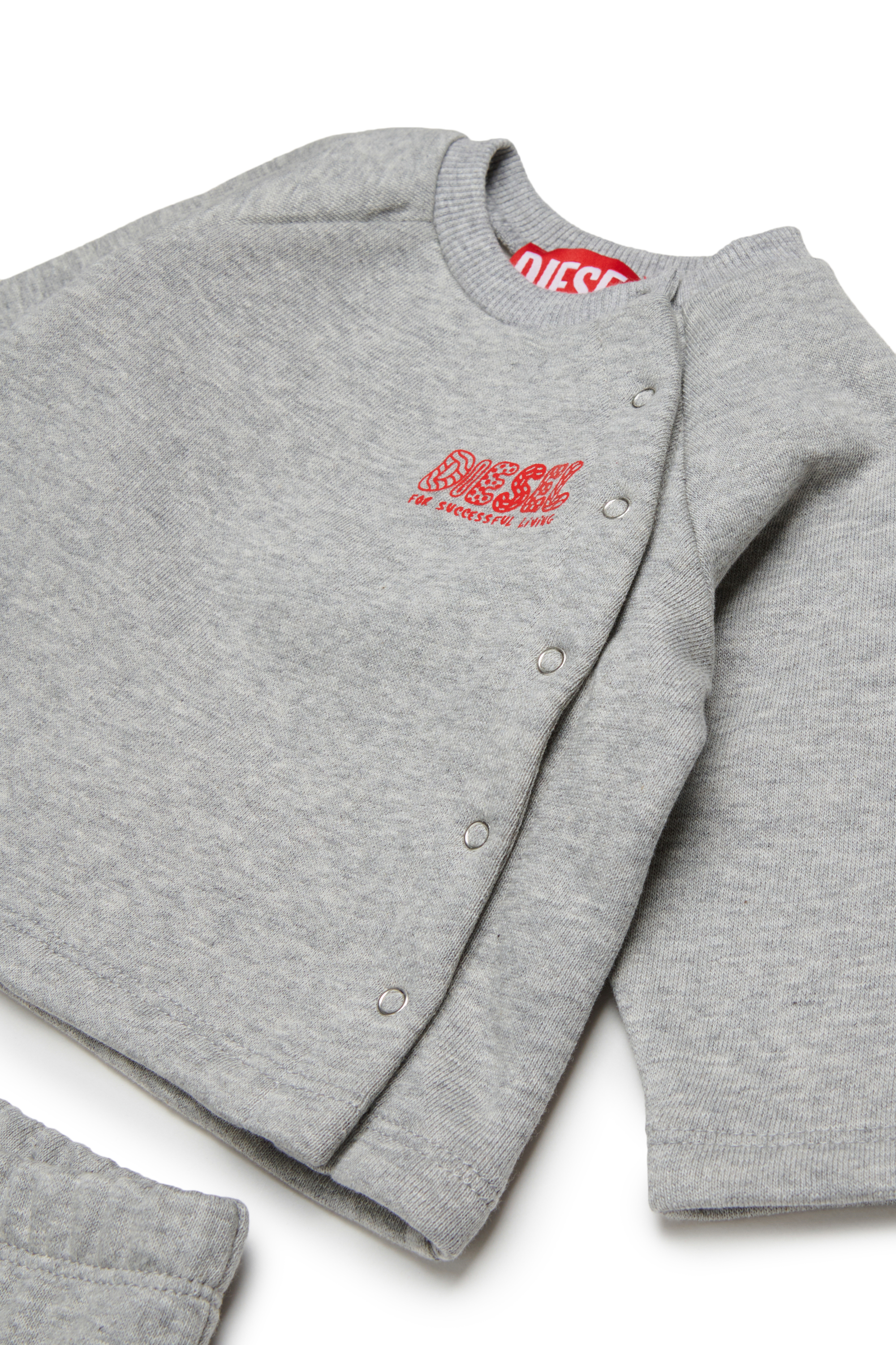 Diesel - SLUPY-SET-NB, Unisex Neugeborenen-Set mit Logo-Print in Grau - 3